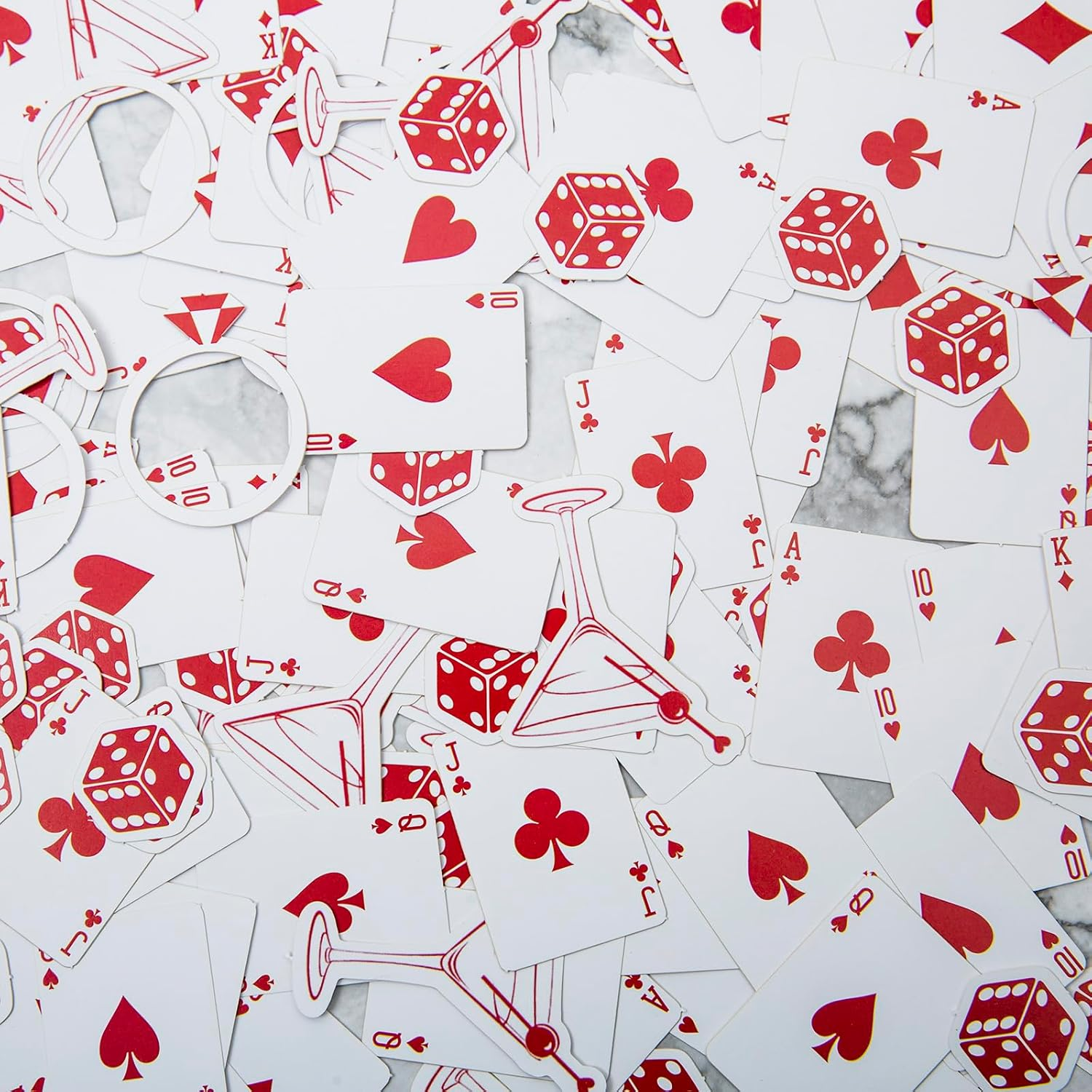 200Pcs Lucky in Love Bachelorette Confetti, Vegas Bachelorette Party Decorations, Las Vegas Shower Confetti,Casino Party Decor, Poker Dice Theme image number 6