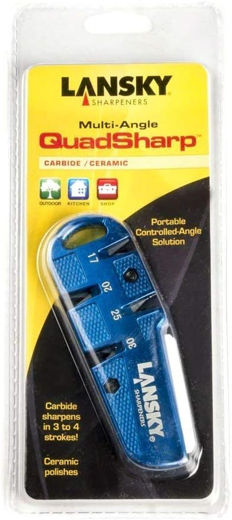 Lansky Quadsharp Carbide/Ceramic Multi Angle Knife Sharpener, Blue image number 3