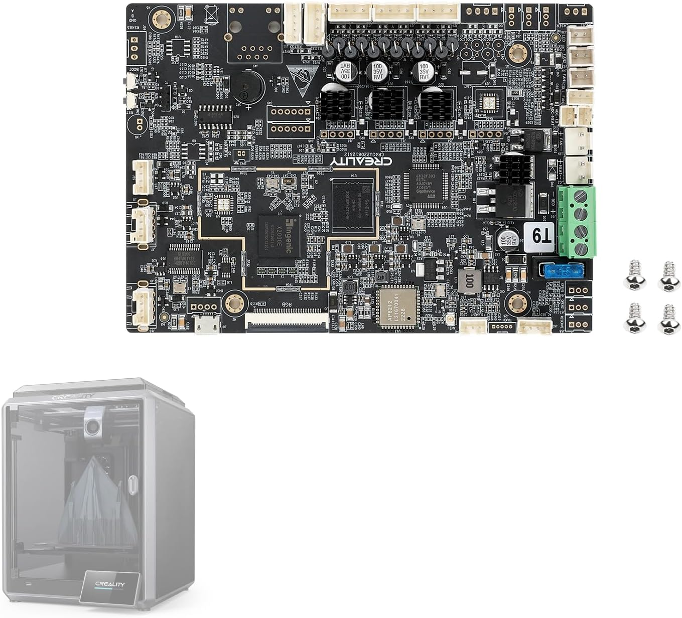 Creality K1 Motherboard/Silent Mainboard 3D Printer Silent Mainboard, Mainboard Kit_Cr4Cu220812S12_32_Tmc2209_X2000E