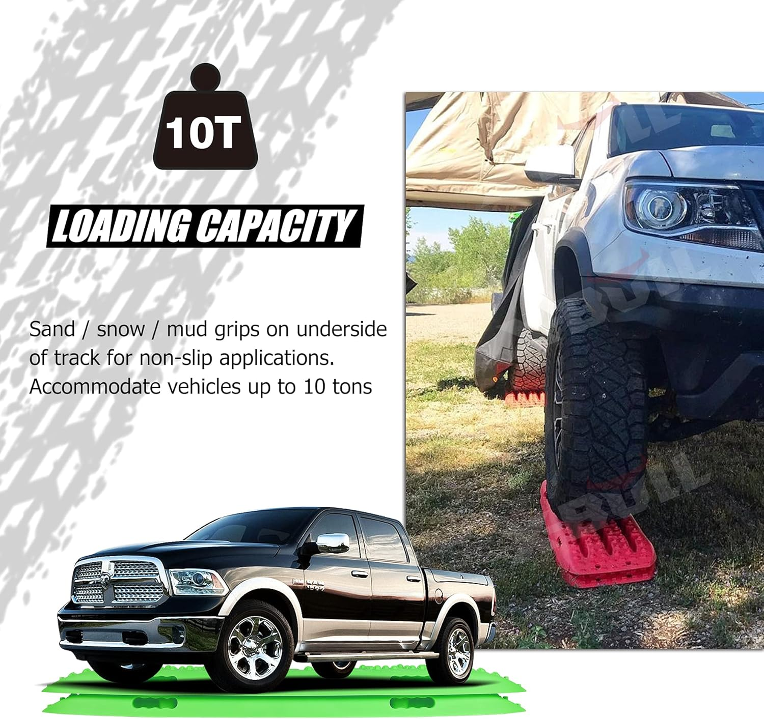 X-BULL Gen 3.0 Recovery Boards 2 Pair 4X4 Offroad 4Wd Tracks 22046LBS/10000KG Sand Mud Snow Recovery Tracks with Bag and Mounting Pin Set image number 4