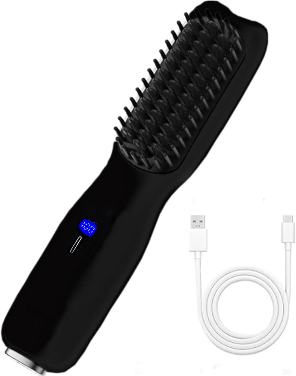 Hair Straightener Brush, Cordless Straightening Brush, Anti-Scald Straight Hair Brush, 2 in 1 Straightening & Curling Hair Brush, 11 Temp Settings, Fast Heating, Ceramic Plates, Portable image number 1