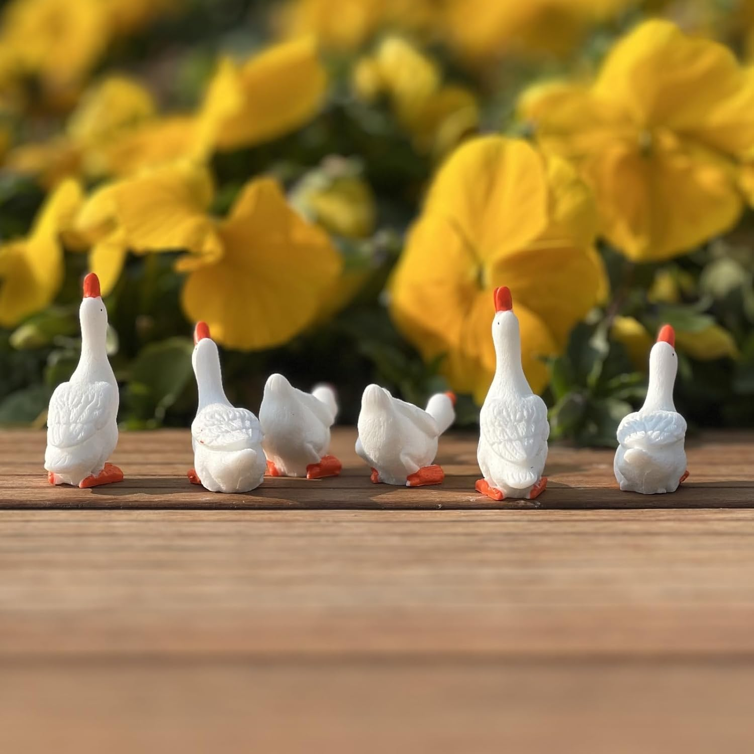 Set of 6 Fun Goose Car Dashboard Accessories, Cute Car Rearview Mirror Ornaments Kawaii Car Interior Accessories Office Home Decor Gifts for Women Men, White image number 5