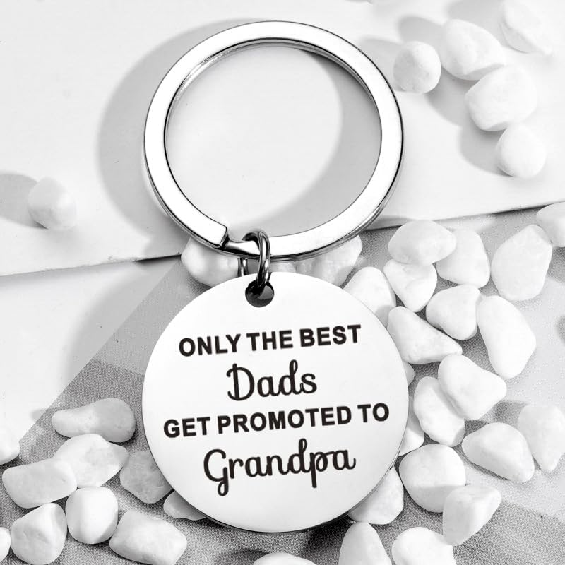 Christmas Birthday Gifts for New Grandpa - Only the Best Dads Get Promoted to Grandpa Keychain - First Time Papa Fathers Day Gift image number 4