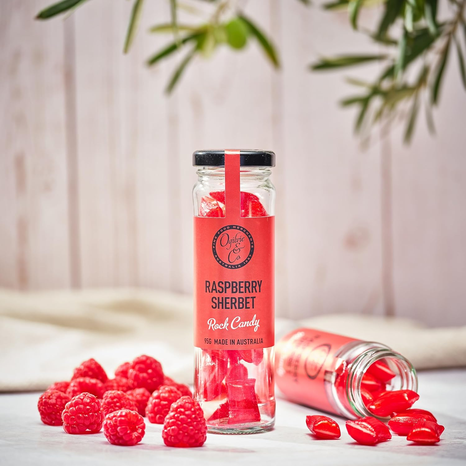 Ogilvie & Co Raspberry Sherbert Rock Candy 95 G image number 1