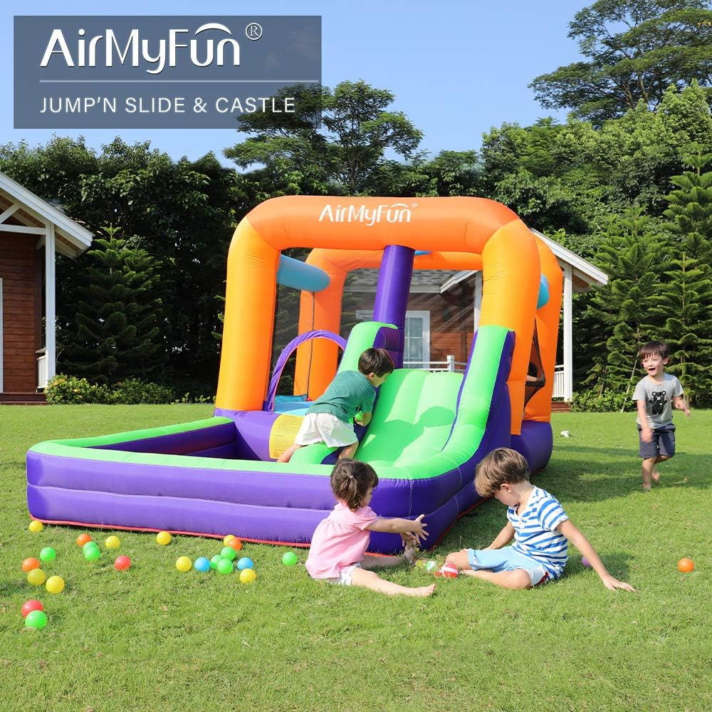 Airmyfun Inflatable Bounce House,Inflatable Kids Slide,Jumping Bouncing House with Air Blower, Suitable for Playing Outdoor Garden image number 4