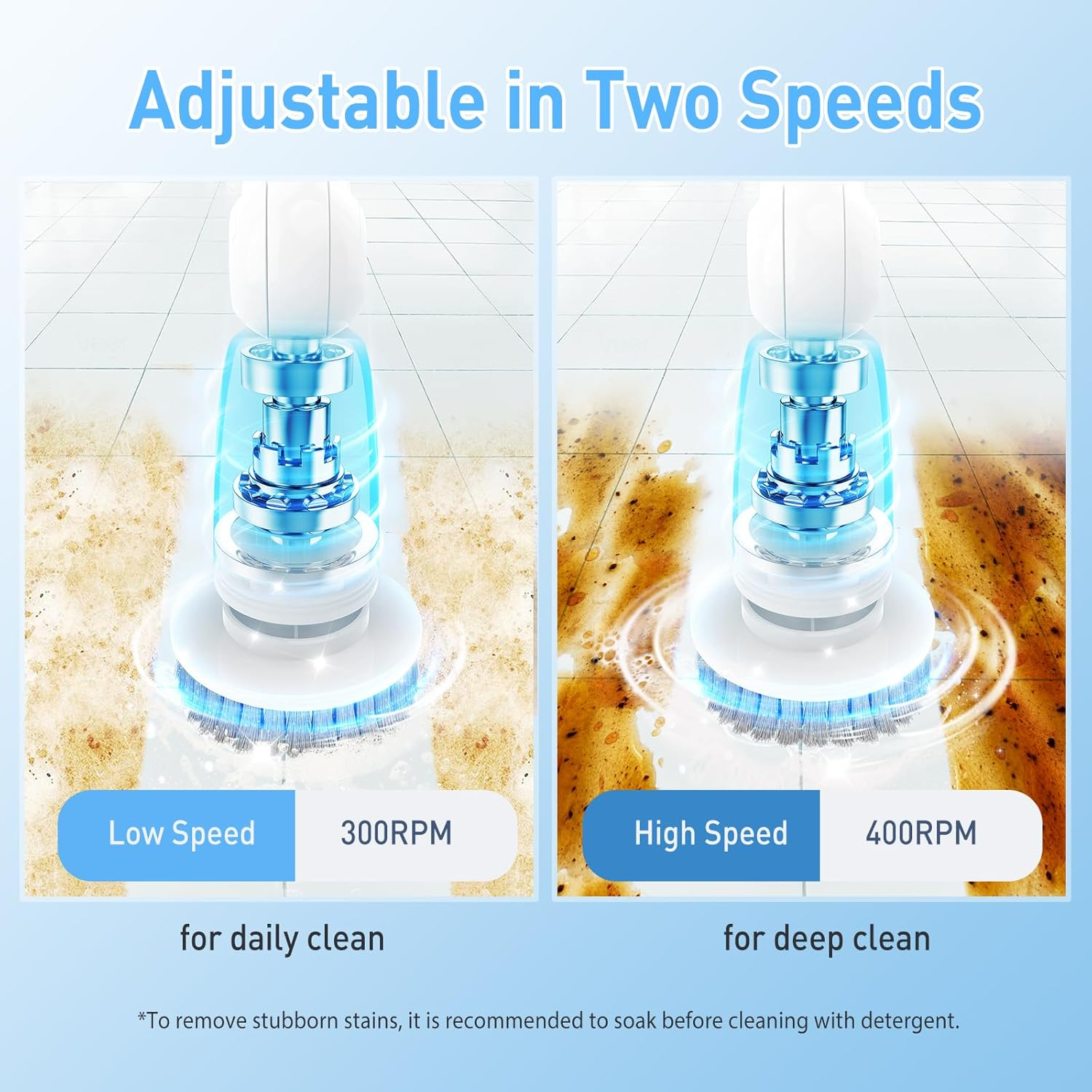 Quntis Electric Spin Scrubber, 2024 Upgrade Cordless Cleaning Brush with 6 Replaceable Brush Heads and 2 Adjustable Speeds, Power Shower Scrubber for Bathroom, Tub, Tile, Floor, Kitchen, Window image number 5