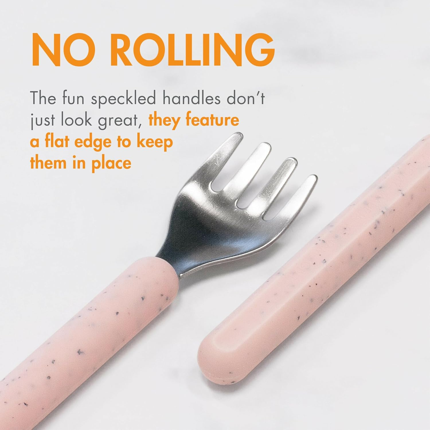 Boon Chow Toddler Stainless Steel Utensils Spoon and Fork 6-Piece Set, Pink image number 4