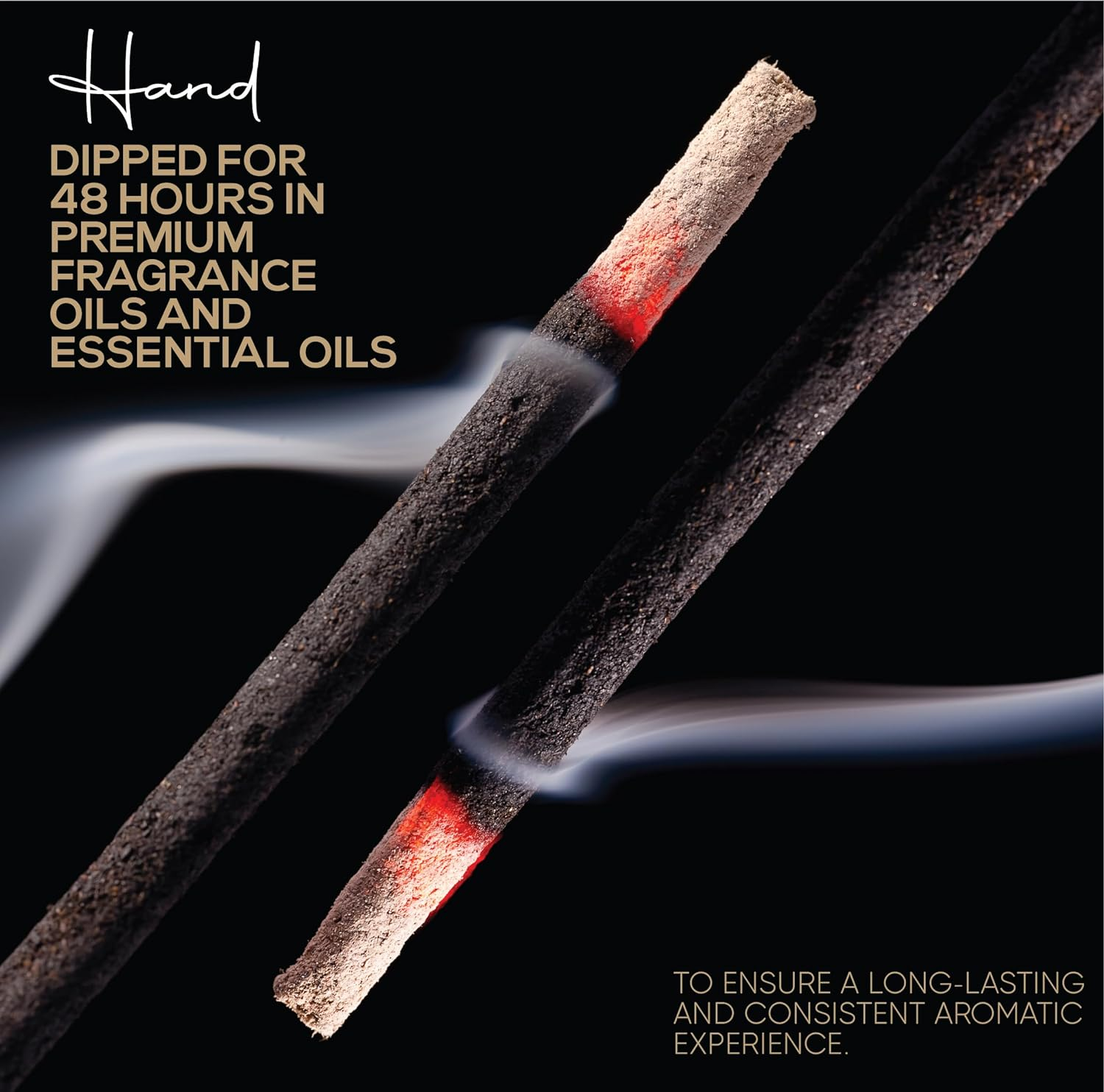 Black Coconut Exotic Incense Sticks 11 Inch - Bulk 1 Bundle 45 to 50 Sticks - Natural 11" Long Lasting Aroma That Burns for 45 to 60 Minutes. image number 2