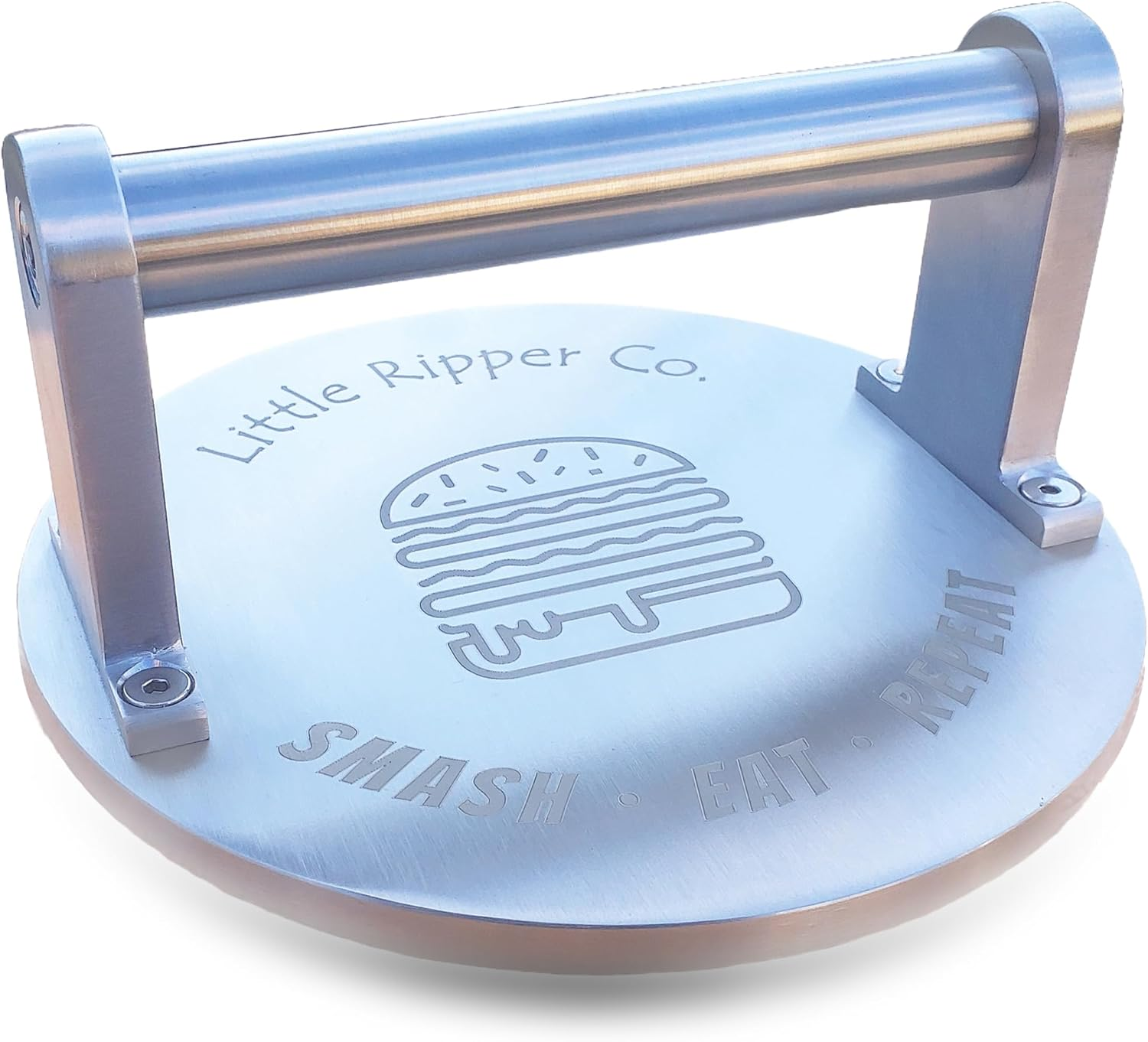 1.5Kg Smash Burger Press. Heavy Duty Commercial Quality Food Grade 304 Stainless Steel for BBQ & Kitchen Use. 150Mm Wide X 8Mm Thick Flat Base. Dishwasher Safe image number 2