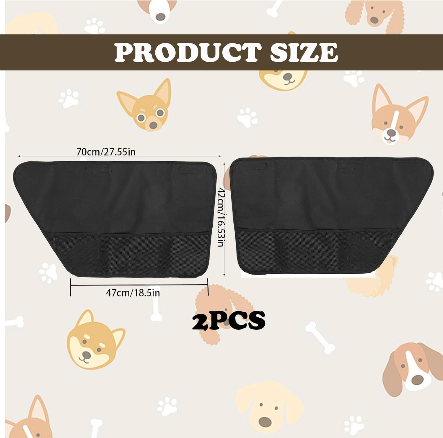 2 Pcs Car Door Protector Dog, Car Door Dog Protector, Oxford Cloth Waterproof Vehicle Pet Guard, Detachable Vehicle Interior Cover, Easy to Install, Stopping from Pet Scratching for Trucks Suvs image number 1