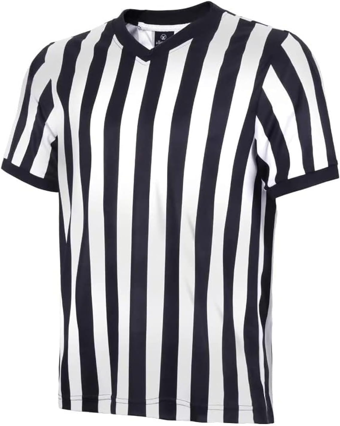 Allentian Men'S Official Black & White Stripe Referee/Umpire Jersey &ndash; Pro-Style V-Neck Referee Uniform, Great for Basketball, Football, Soccer image number 3