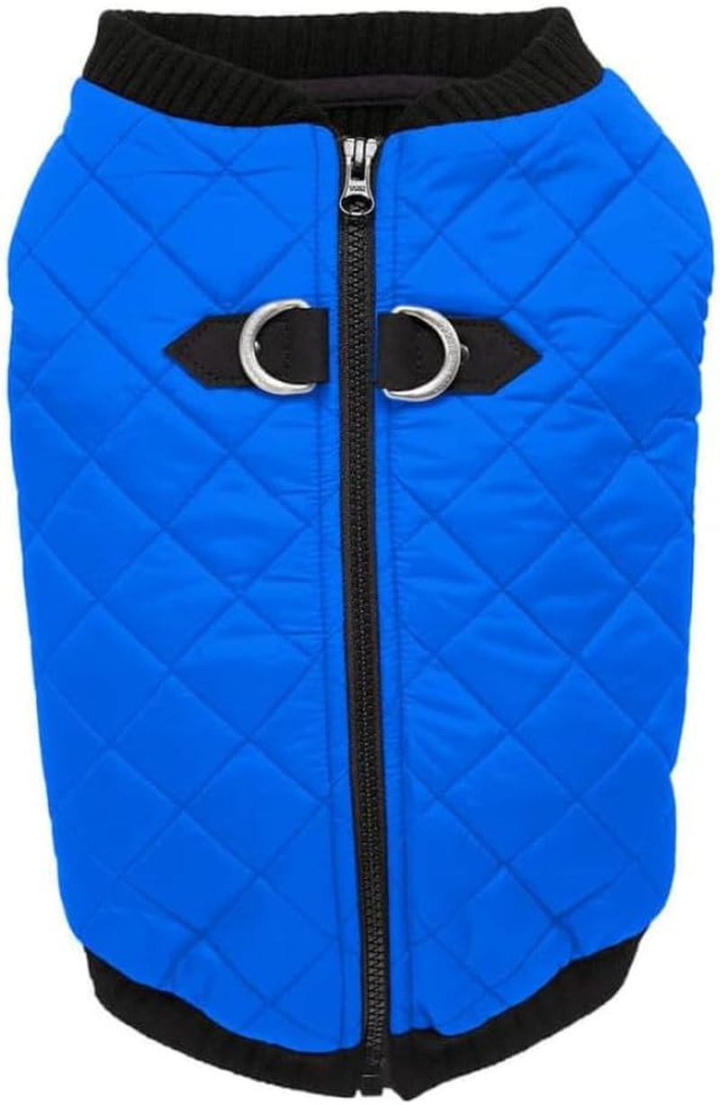 Gooby Fashion Vest Dog Jacket - Black, X-Small - Warm Zip up Bomber Vest with Dual D Ring Leash - Winter Water Resistant Small Dog Sweater