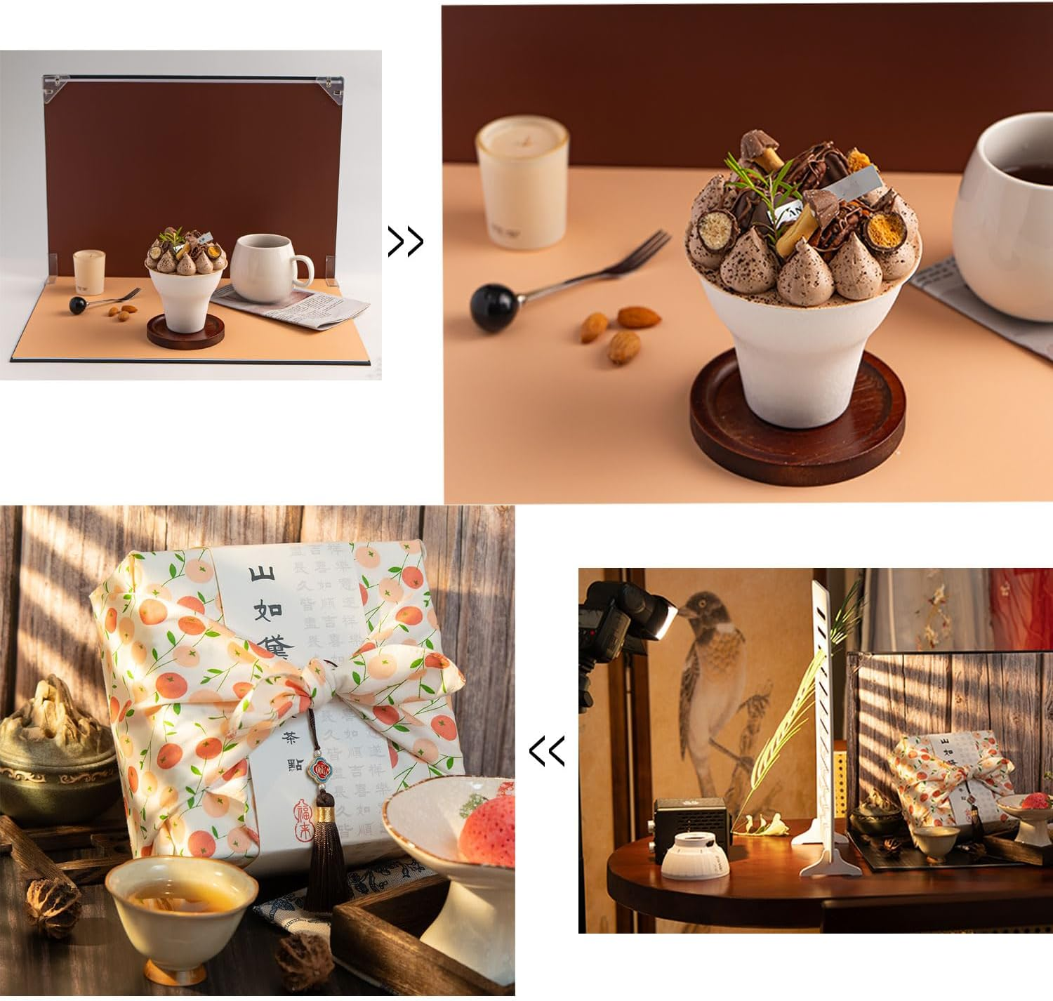 10Pcs18Patterns Small Product Photography Backdrops Kit for Food Jewelry Mini Items Picture with Shadow Photoshoot Props (16.5X11.7Inch) image number 1