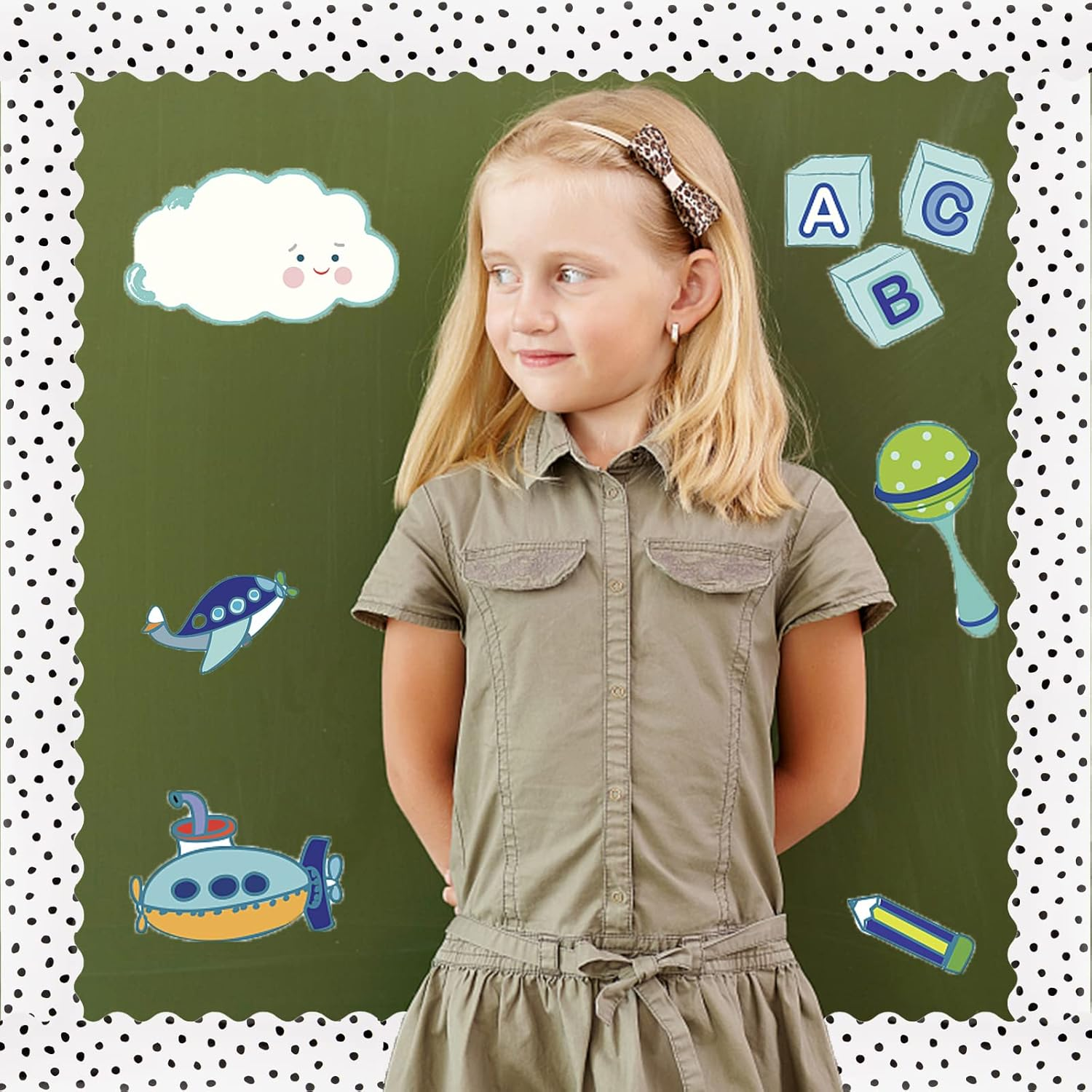 99 Feet Black Painted Dots Bulletin Board Borders 3 Rolls Scalloped Border Trims Polk Dots Decorative Classroom Bulletin Board Trim Back to School Decoration for Home Classroom School Office Decor image number 5