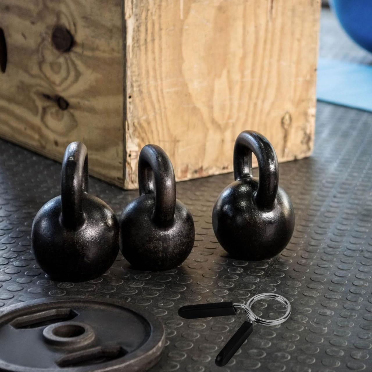 Homoyoyo Dumbbell Rod Clamp 4Pcs Steel Barbell Collars with Abs Handle Secure Spring Clips for Weightlifting Gym Accessories Fitness Training image number 2