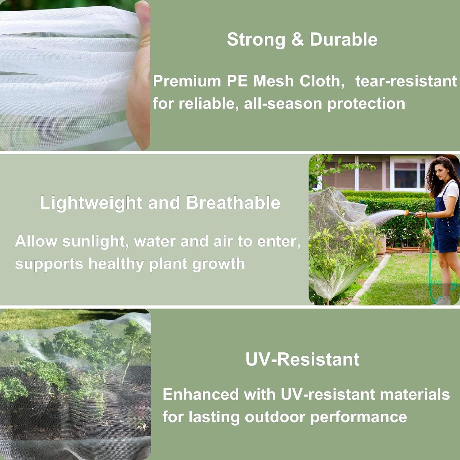 Fruit Tree Netting Cover with Zipper & Drawstring, 2 Packs 4Ft X 4Ft Insect Bird Barrier Netting for Garden Protection, Ultra Fine Mesh Garden Netting image number 3