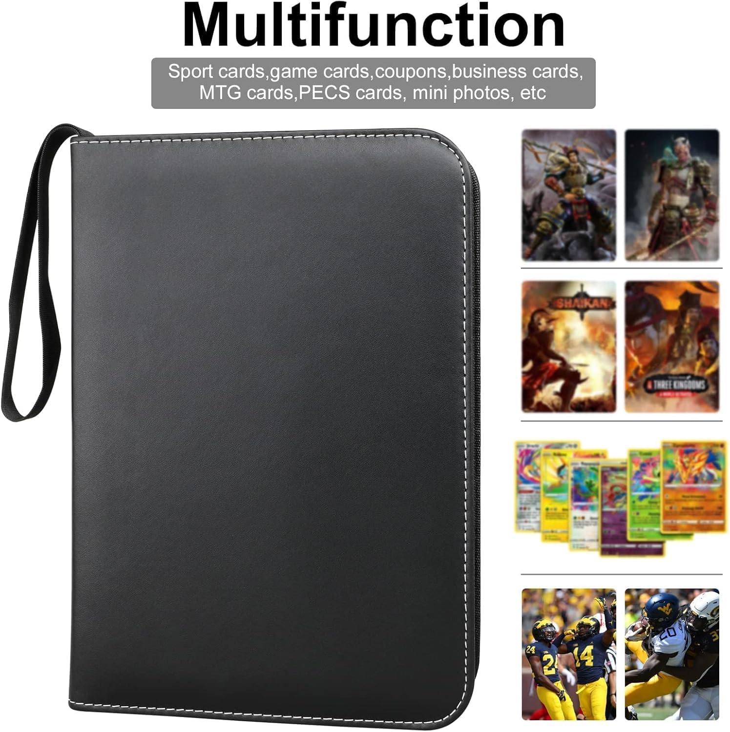 1440 Pockets Trading Card Binder, 9 Pocket Top Loader Playing Card Holder Trading Card Album with 80 Removable Card Sleeves, Trading Card Storage for TCG Pokemon Yoto Soccer Cards Folder image number 2