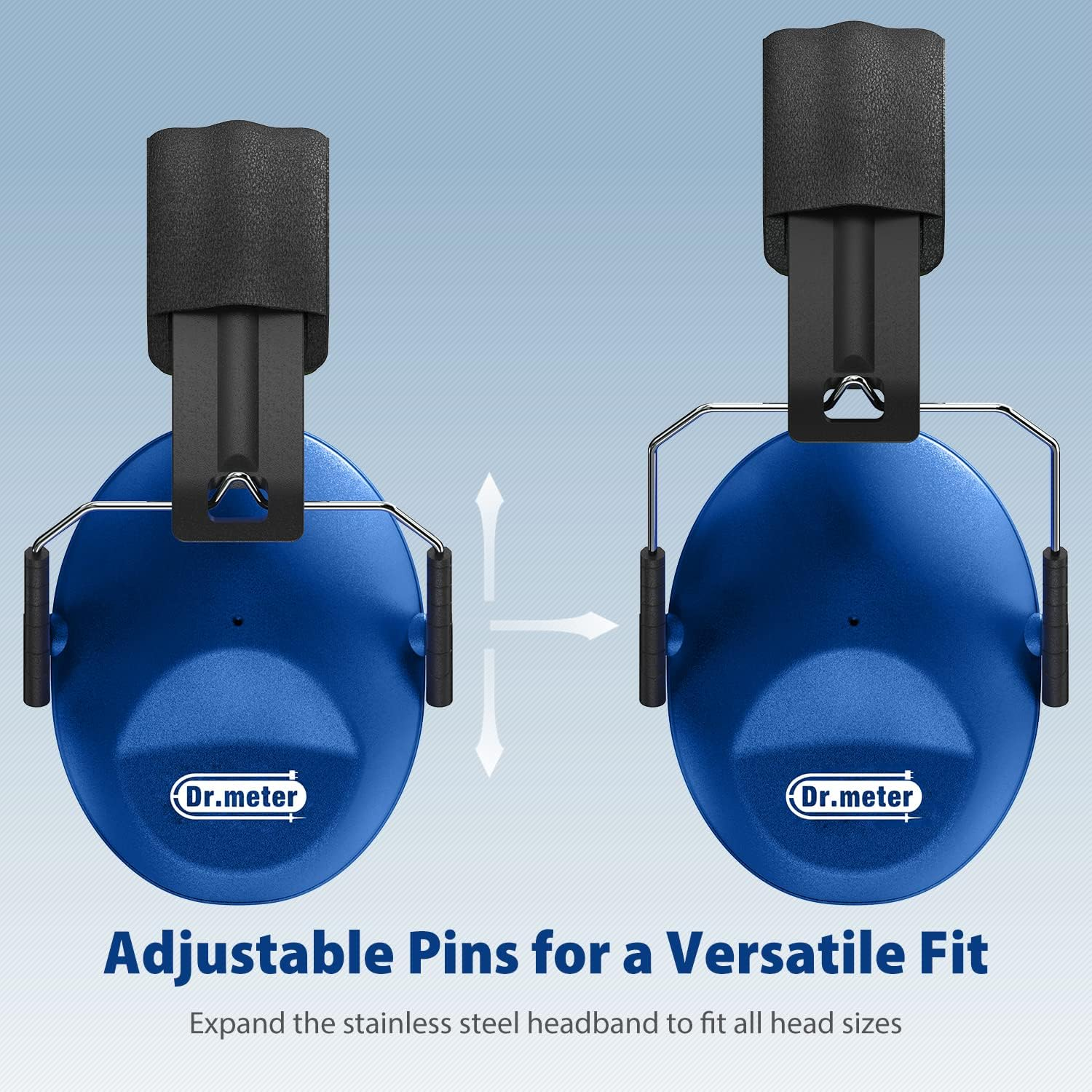 Dr.Meter Ear Muffs for Noise Reduction 27NRR Noise Cancelling Headphones for Kids with Adjustable Head Band, EM100 Hearing Protection Earmuffs for Football Game, Concerts, Air Shows - Dark Blue image number 3