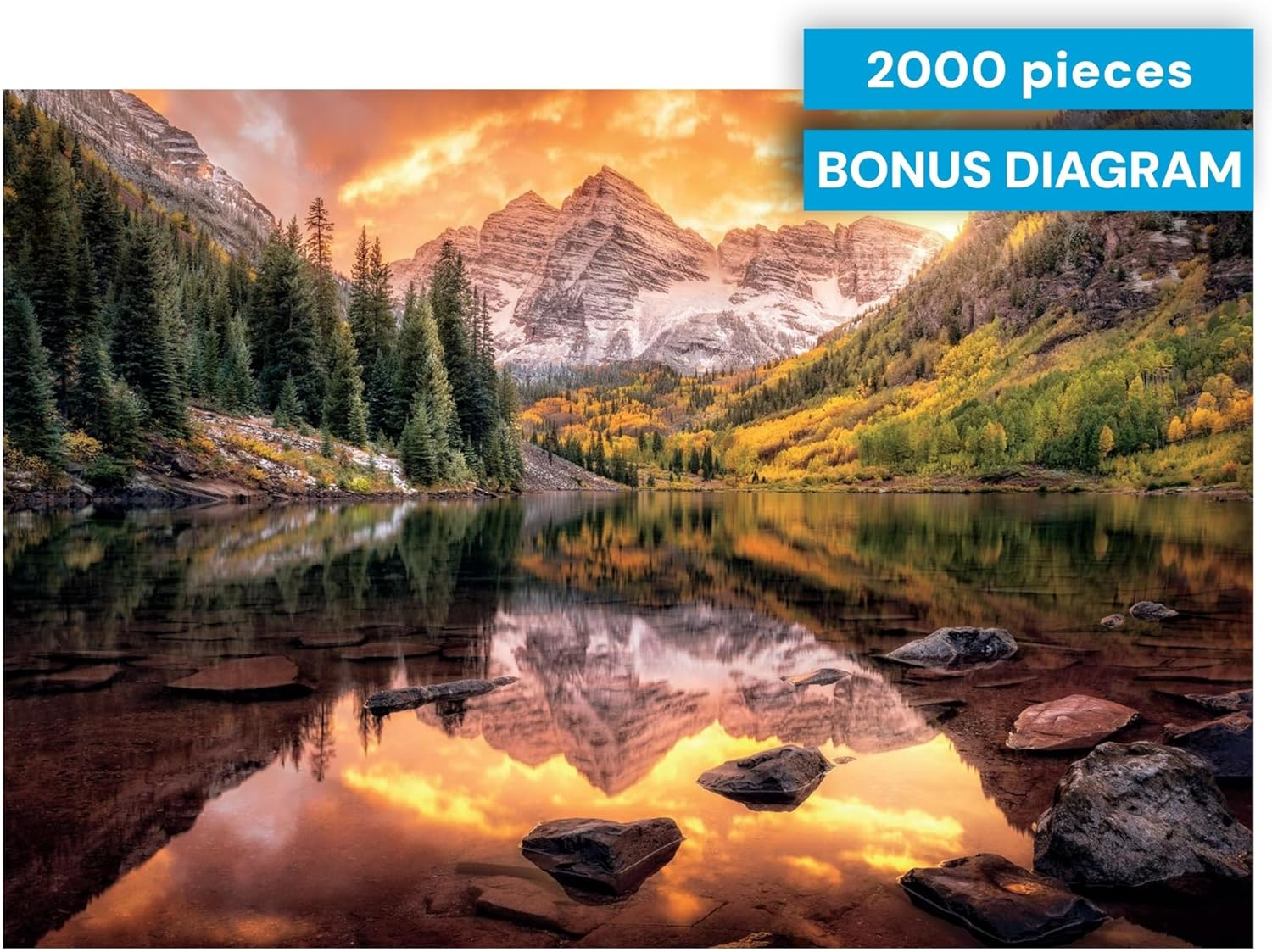 Buffalo Games - Maroon Lake Reflection - 2000 Piece Jigsaw Puzzle, Multi image number 4