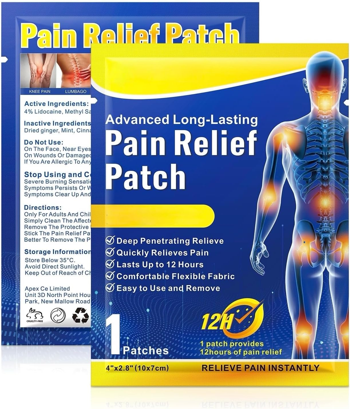 Pain Relief Patches 16Pc, Arthritis Herbal Heat Patches for Back Knee Neck Shoulder Muscle Soreness, Pain Relief Patche image number 4
