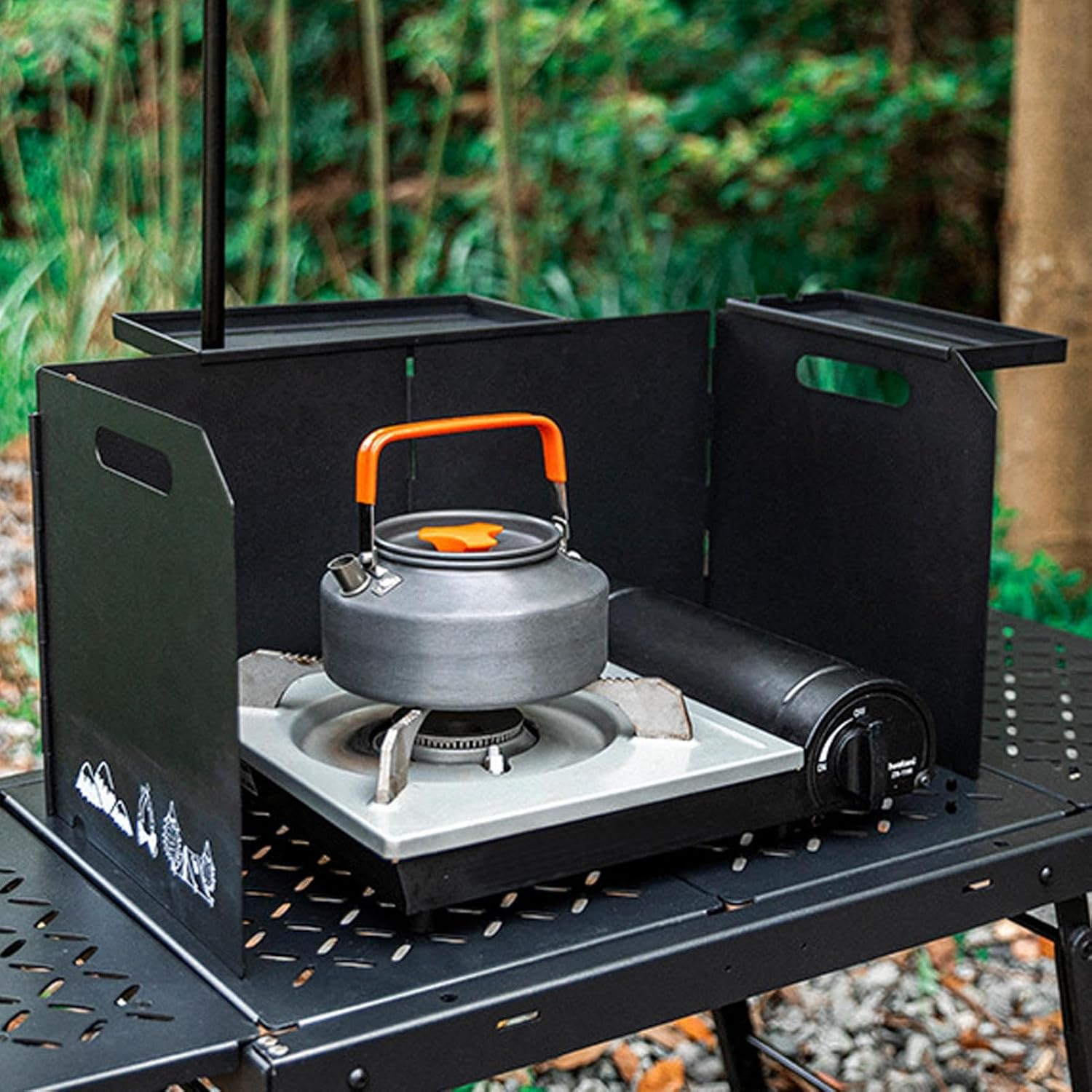 Camping Stove Windscreen - Foldable Stove Shield,Portable Windshield Tools with Storage Bag, Outdoor Cooking Burner Wind Shade for Camping Hiking Picnic Cooking image number 3