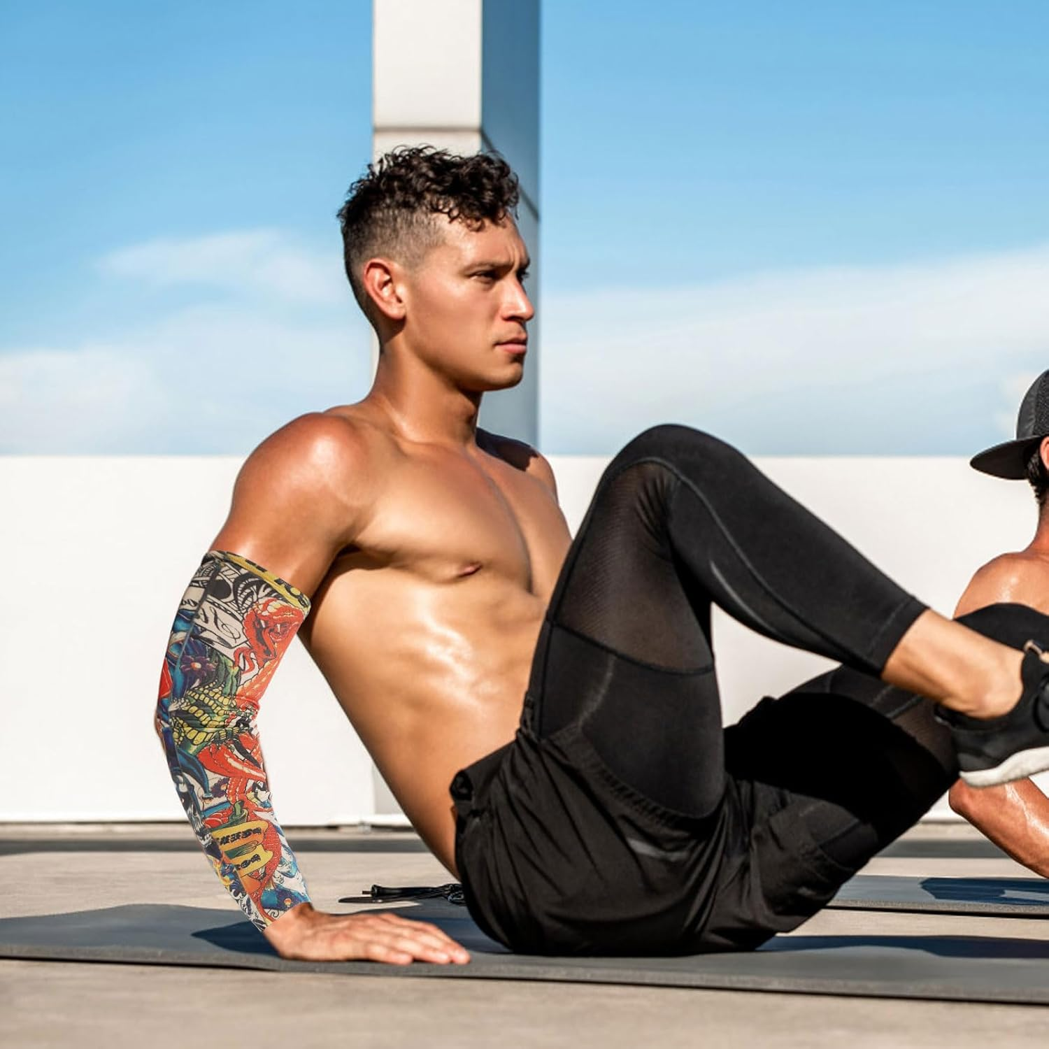 TNSLAND Pack of 16 Tattoo Sleeves, Tattoo Cover, Arm Sleeve Tattoo Arm for Men Women, Tattoo Arm Stockings, Tattoo Sleeve for Sun Protection, Carnival Parties, Warmth (40 X 8.5 Cm) image number 6