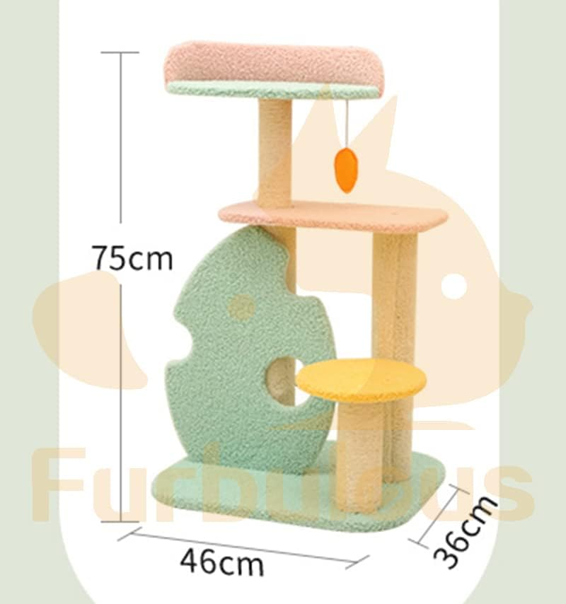 Furbulous 75Cm Cat Tree Scratching Post and Cat Tower with Sisal Scratching Rope - Green Leaf image number 2