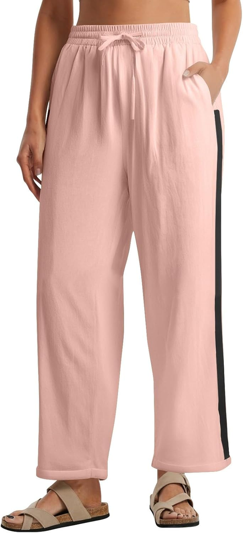 Cropped Trousers Women Size 22, Black Leggings High Waisted plus Size Maternity Trousers over Bump Cotton Running Leggings Women 7/8 Length Ladies Cropped Pants Elasticated Waist Pants image number 3