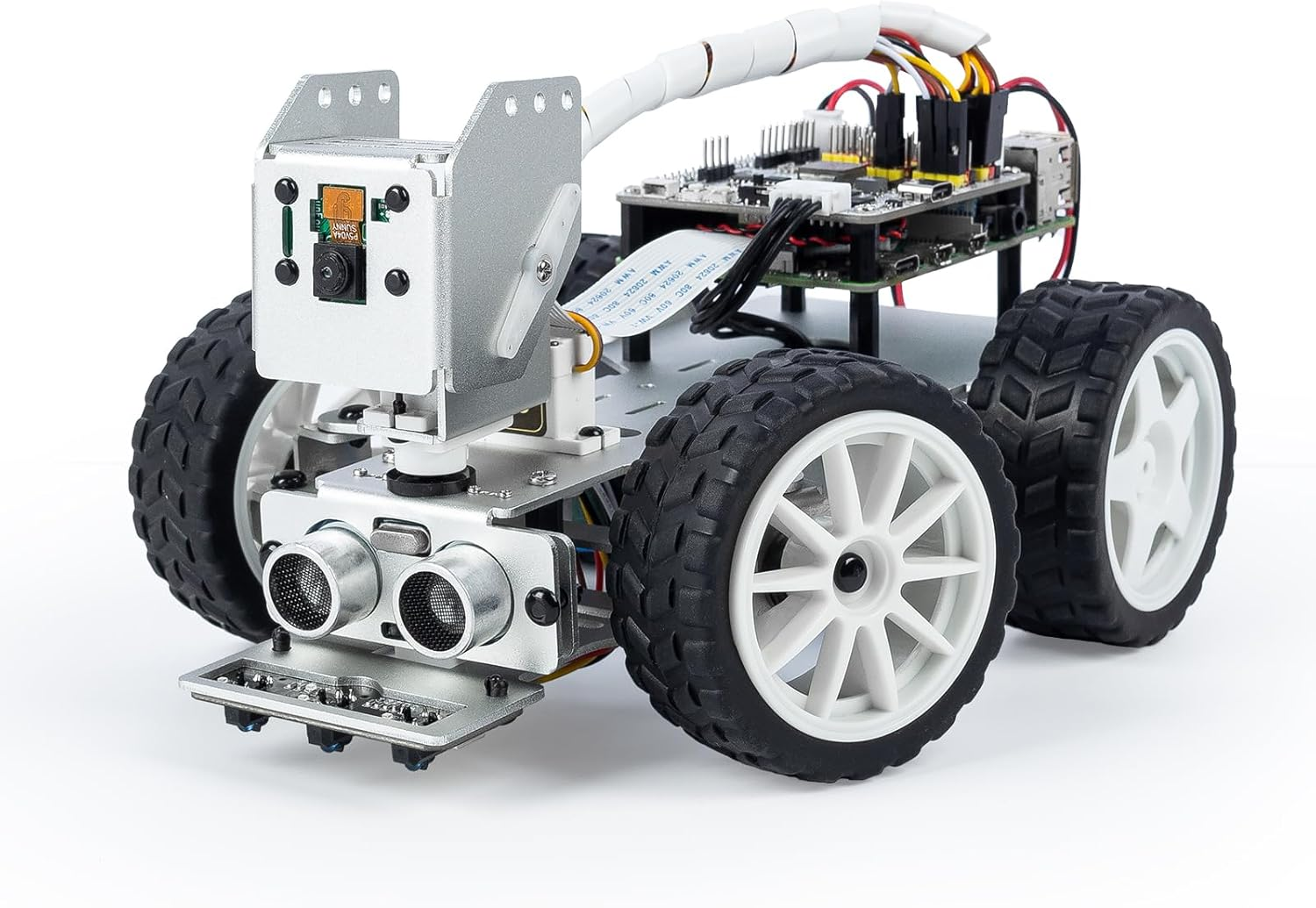 Sunfounder Picar-X AI Video Robot Car Kit for Raspberry Pi 5/4/3B+/Zero 2W, Llms Chatgpt-4O/Gemini/Grok, Voice&Video Recognition, Python, Scratch, Camera, Batterry (RPI NOT Included) image number 3