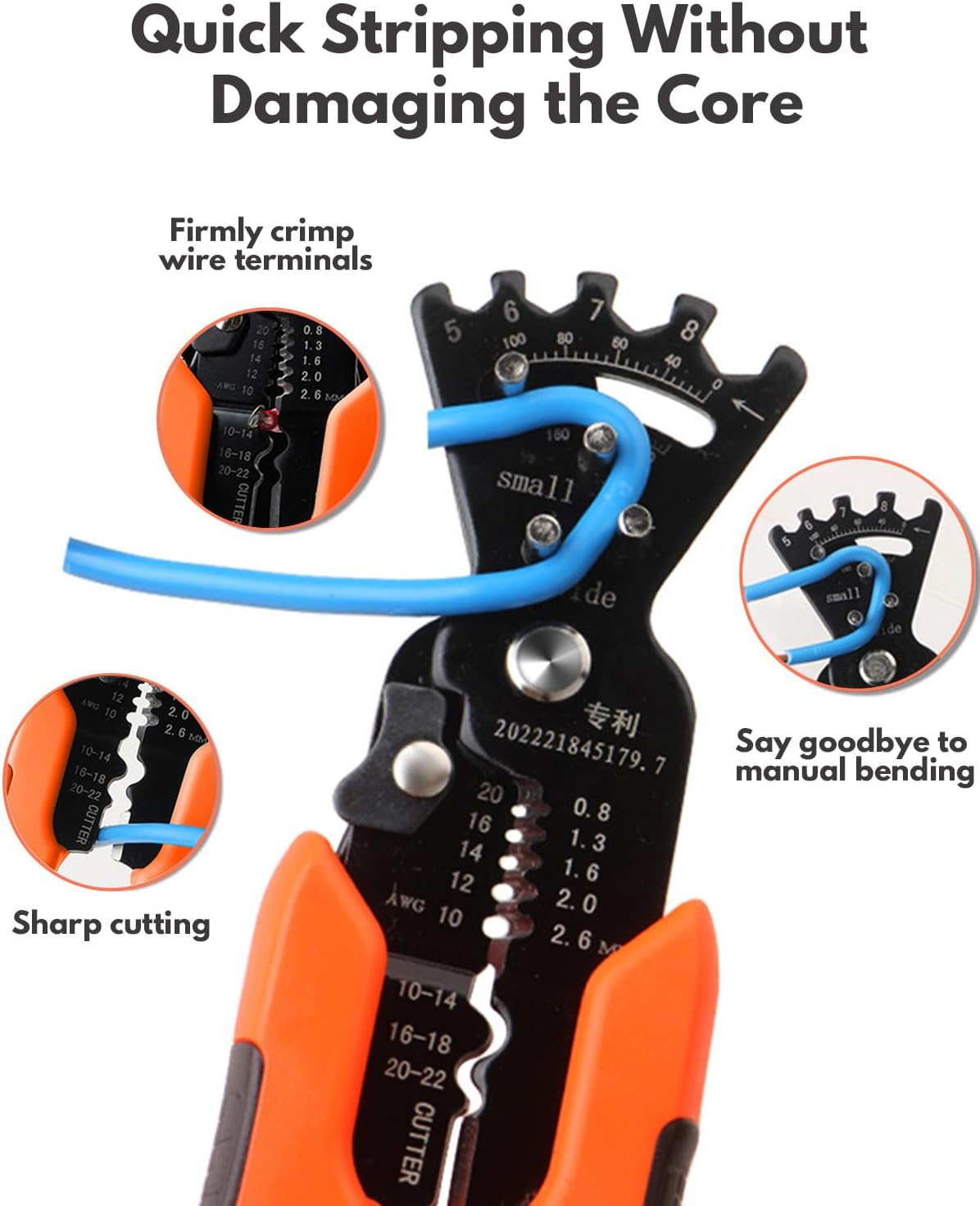 Self-Adjusting Wire Strippers, 5 in 1 Multi-Function Wire Strippers, 7.9-Inch Multi-Purpose Pliers for Electricians, Home Improvement, Auto Repair, Professional Mechanical Work image number 6