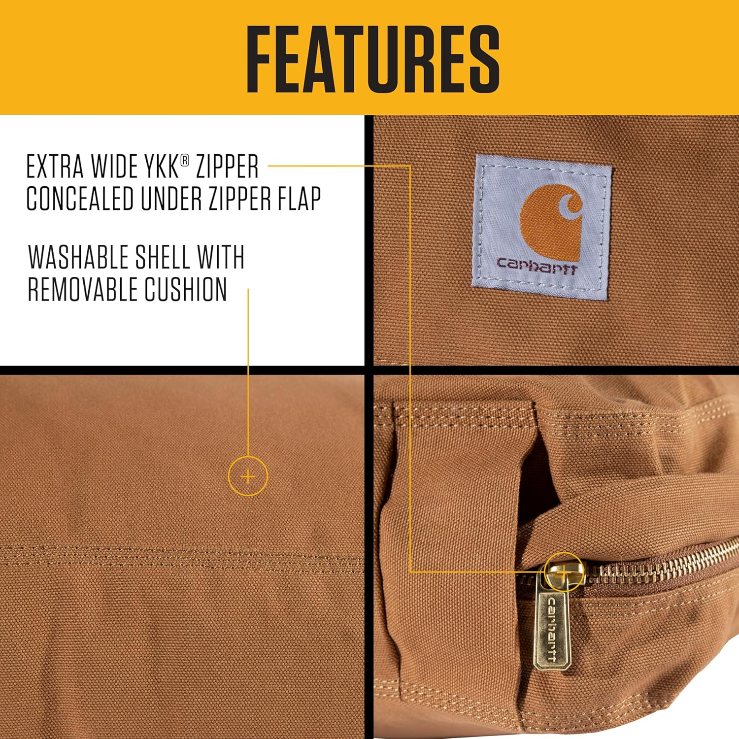 Carhartt Firm Duck Dog Bed, Durable Canvas Pet Bed image number 4