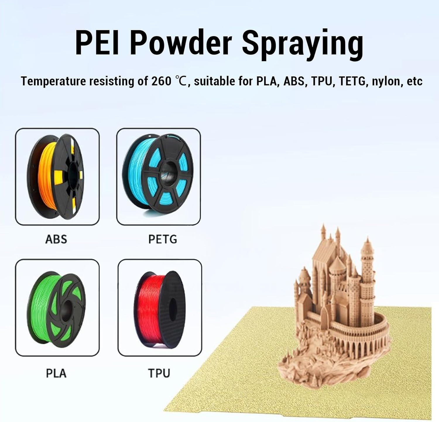 PEI PEY Build Plate, 256X268Mm 3D Printer Bed Platform with Strong Adhesion, High Flatness, Flexible Printing Platform for Kobra 3 3 Combo image number 2