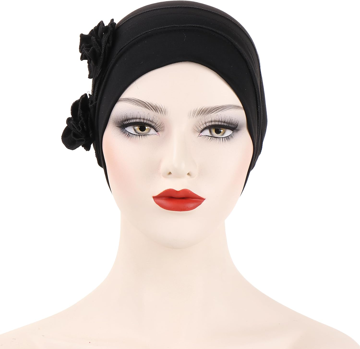 YYAOJHAO Flower Turban Hats for Women - Pre Tied Twist Solid Hedwrap Caps Chemo Cancer Headwear Headscarf Hair Loss Cover - Coffee image number 2