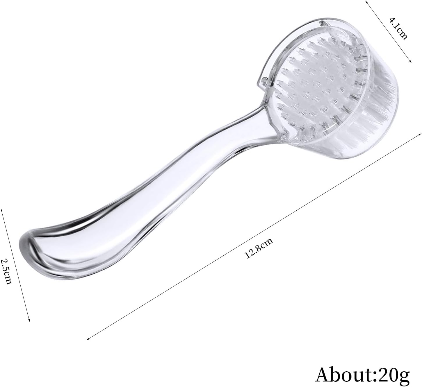 3Pcs Cleaning Brush Hand Grip Nail Manicure Supplies Nail for Cleaning Fingernails Nail Brush Foot Brush Facial Cleansing Brush Toe Brush Pedicure Manicure Brush Nail Scrubber (Transparent, 12.8*2.5CM) image number 4