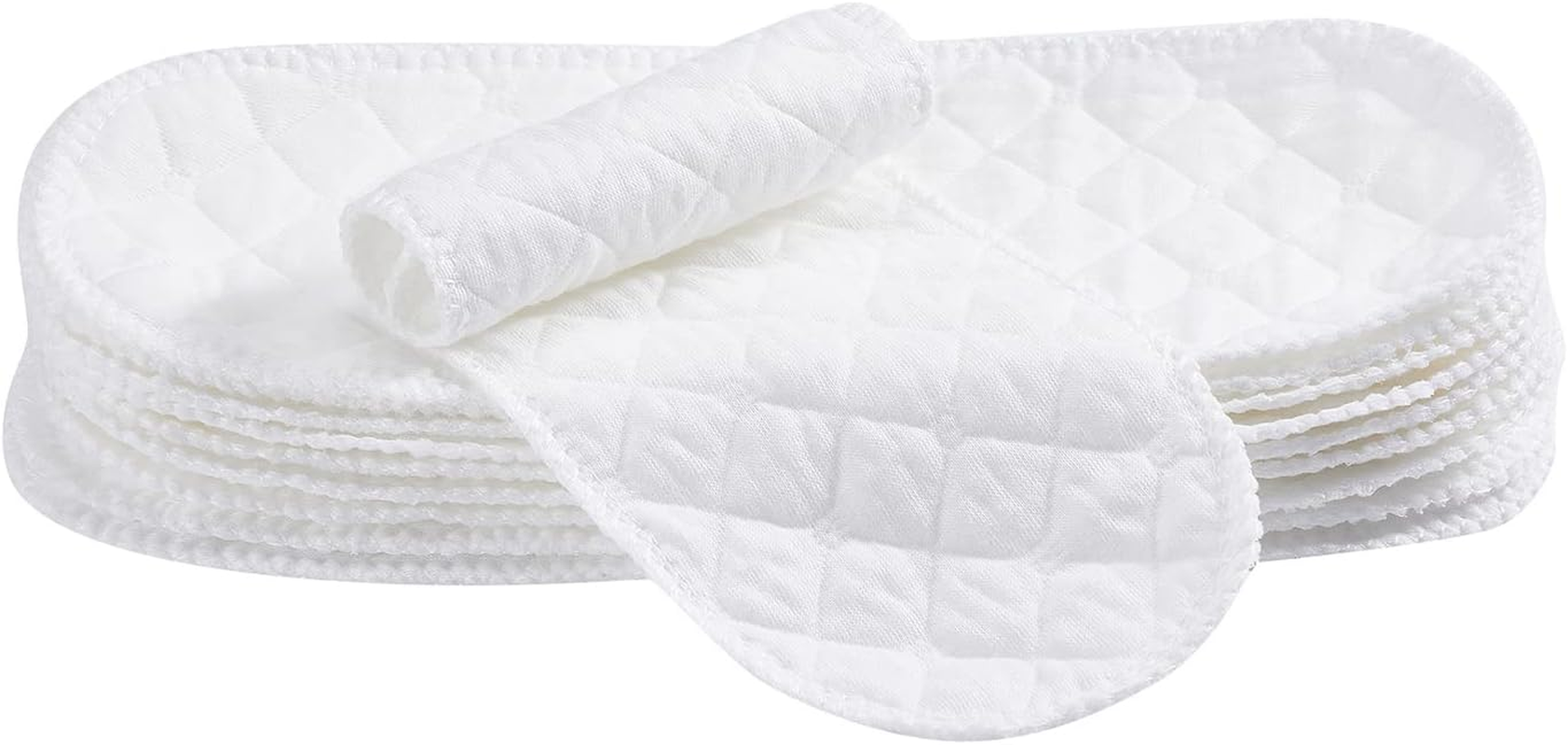 10PCS Three-Layers Cotton Diaper Reusable Solid Casual Infant Baby Cloth Diaper Covers Nappy Liners Insert (Three Layers - S, 30X11Cm / 11.81X4.33In) image number 6