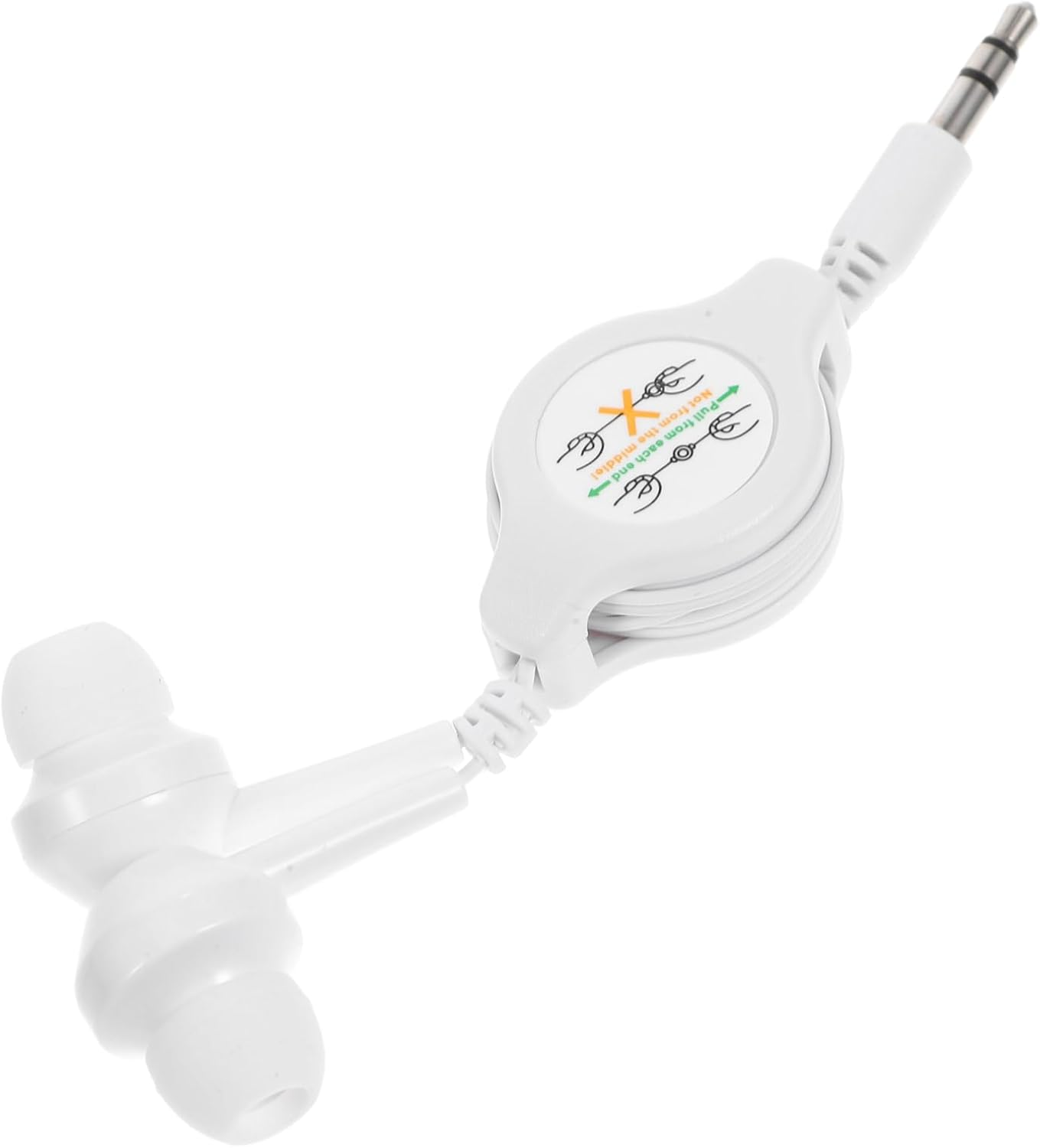 ANDRESLAD Retractable Wired Earbuds Ear Headphones Plug Earphones for Music Devices Compact Design Fit for Pocket Use Wired Retractable Earbuds for Computer Tablet image number 3