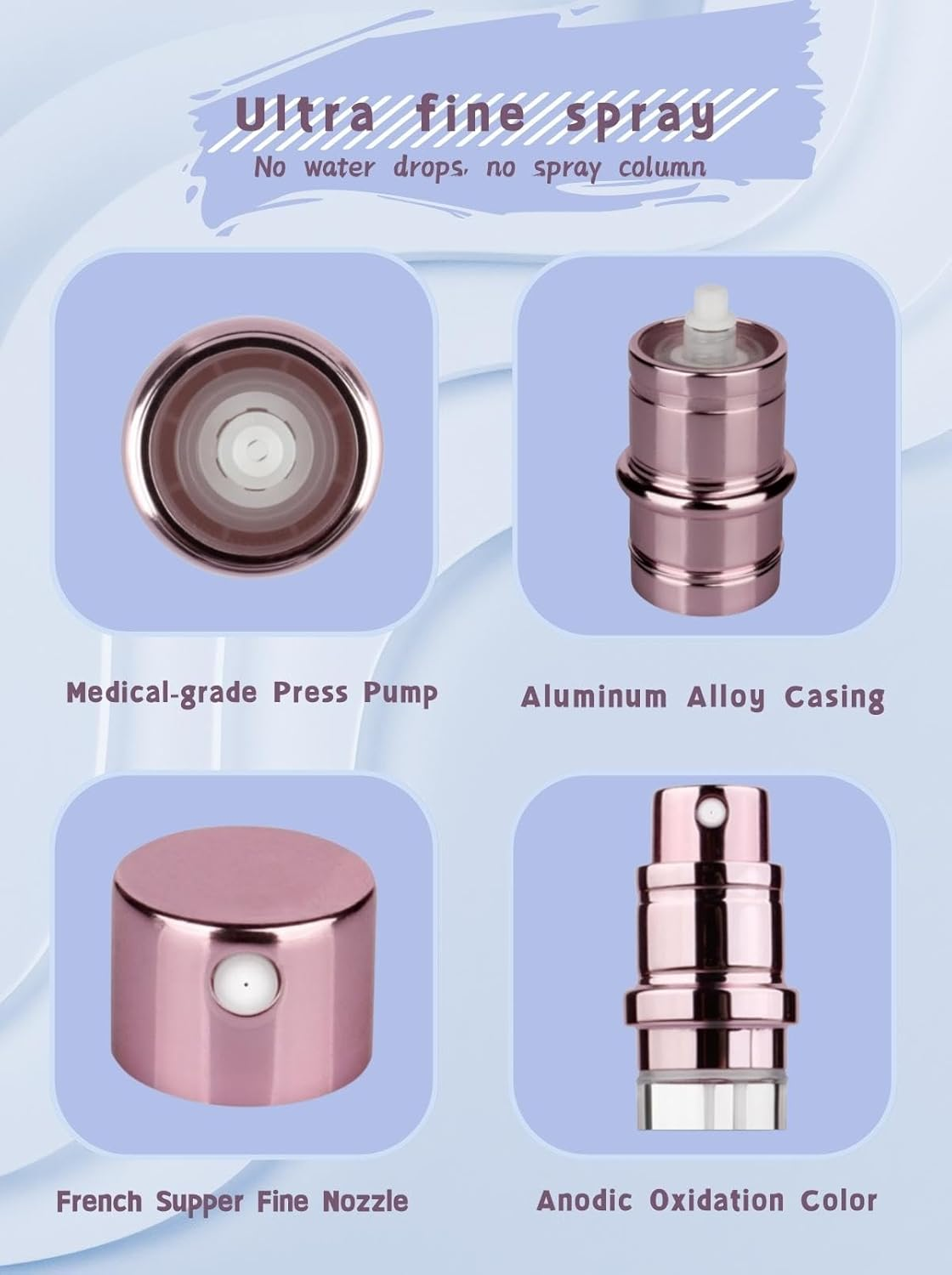 Perfume Atomizer, Travel Refillable Perfume Bottle, Mini Portable Perfume Empty Atomizer with Fine Spray Pump, Leaking Proof Perfume Container (Gold1) image number 1