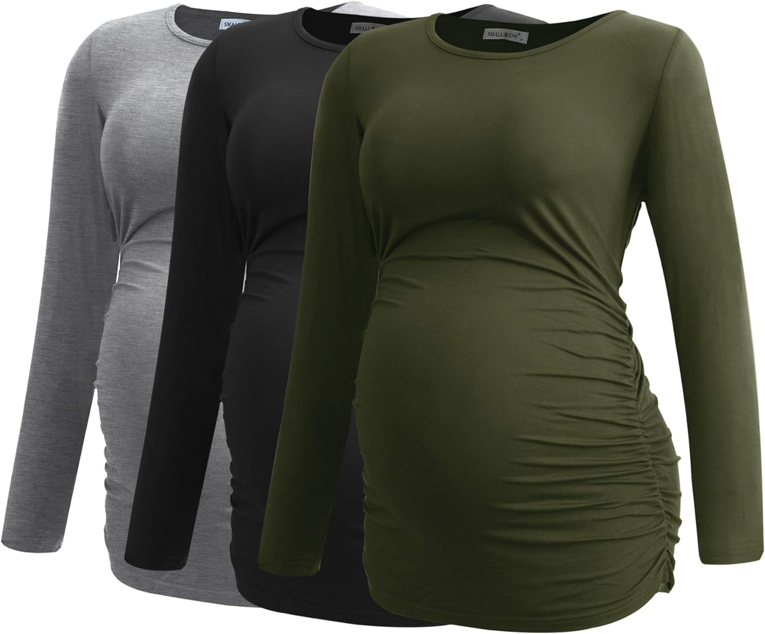 Smallshow Women'S Maternity Long Sleeve Maternity Top Pack of 3