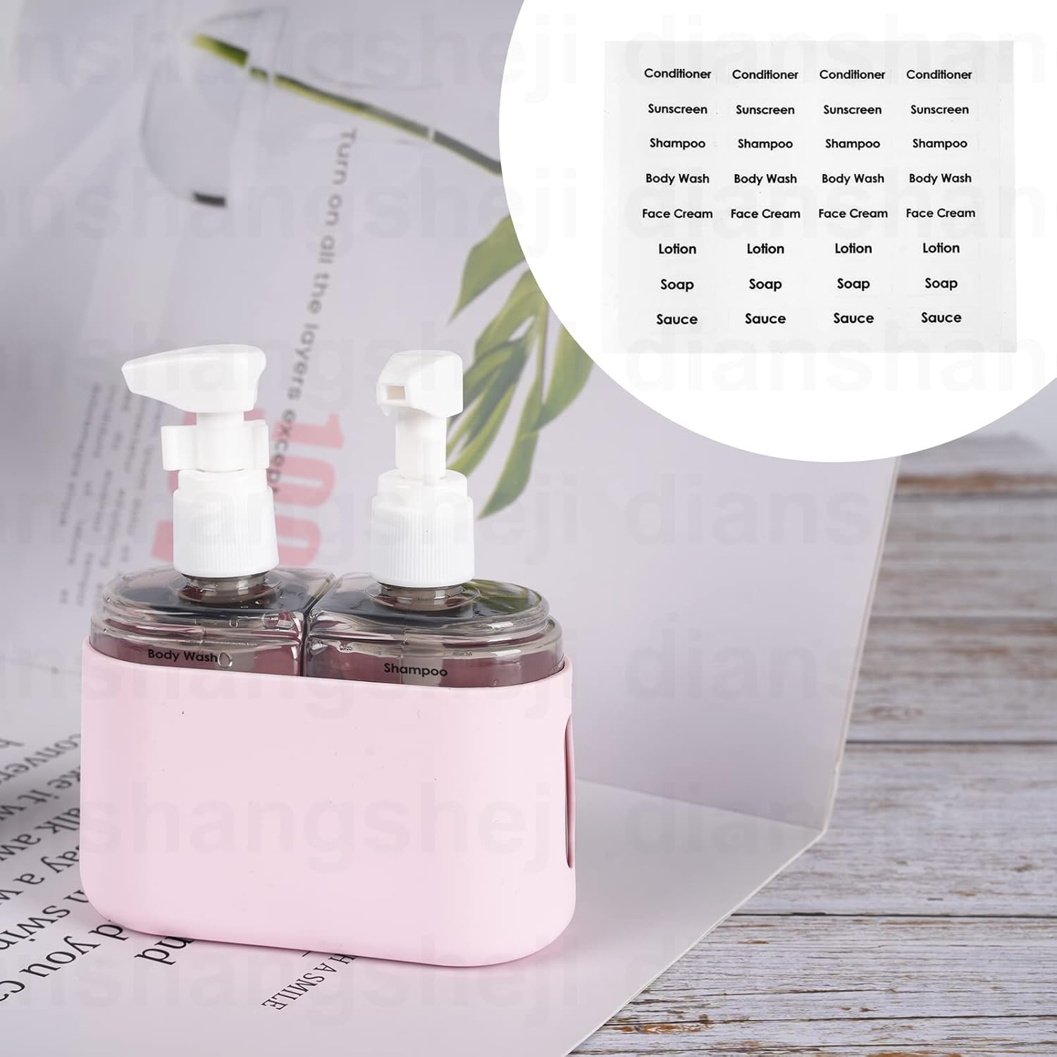 Yamadura Travel Bottles for Toiletries, TSA Approved Travel Containers, Refillable, Portable, Spray Bottles and Pump Bottles with Labels for Creams, Perfumes and Shampoos (Pink) image number 1