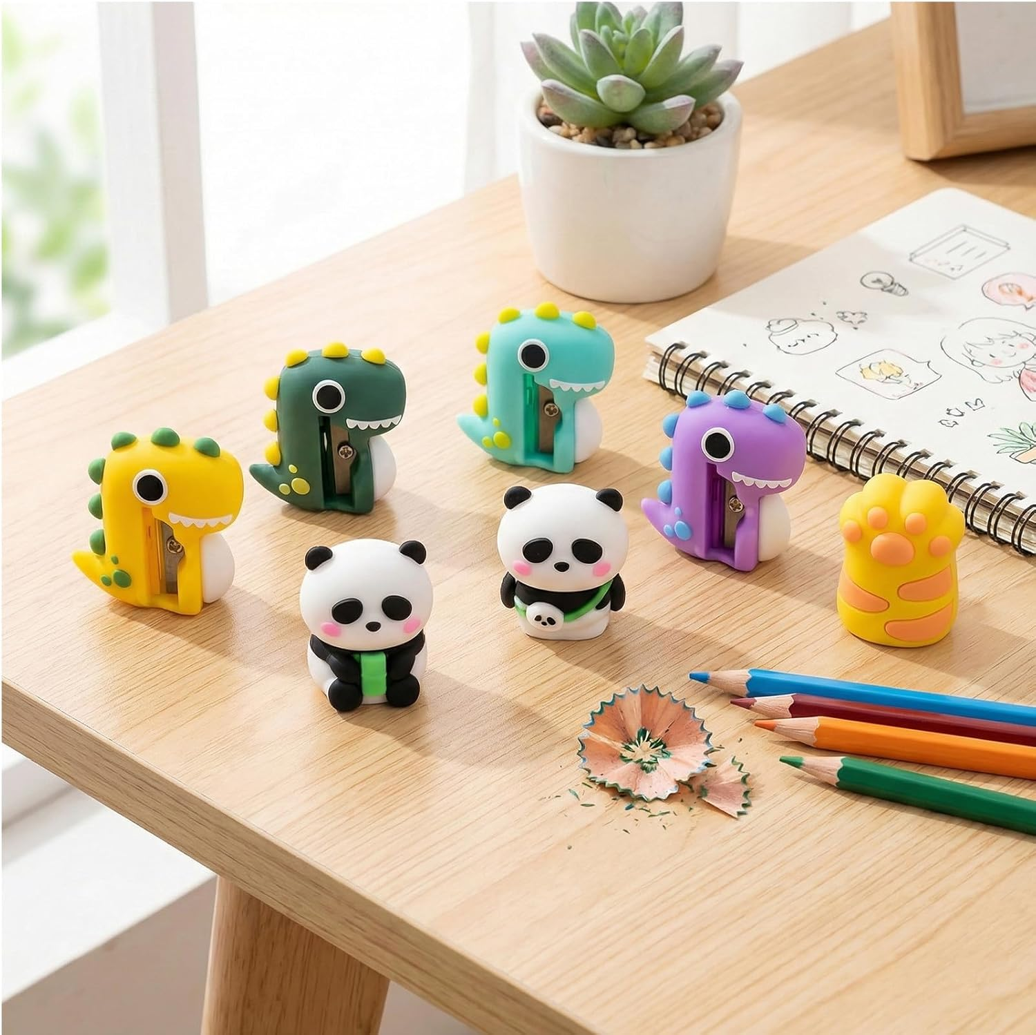 8PCS Pencil Sharpeners, Cute Pencil Sharpener for Kids, Kawaii Pencil Sharpeners Manual, Handheld Pencil Sharpener, Creative Cartoon Pencils Sharpener School Home Office Supply image number 1