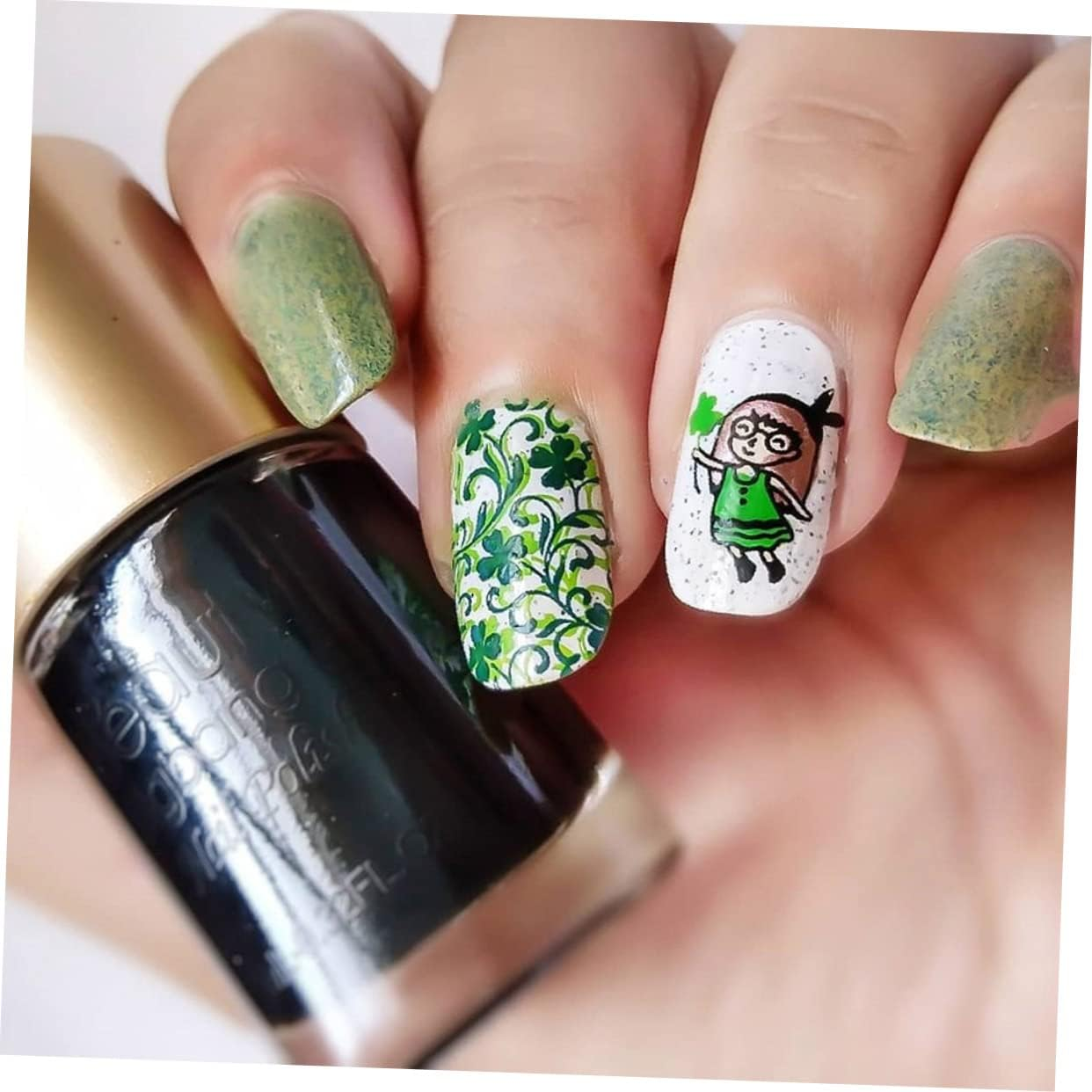 FOYTOKI Alloy Material Reusable Nail Art Stencils St Patrick'S Day Nail Stamping Plates image number 6