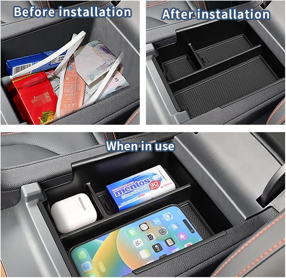 Compatible Center Console Storage Tray, Internal Armrest Storage Box and Plugin for 2024 BYD Pickup Shark 6 image number 6
