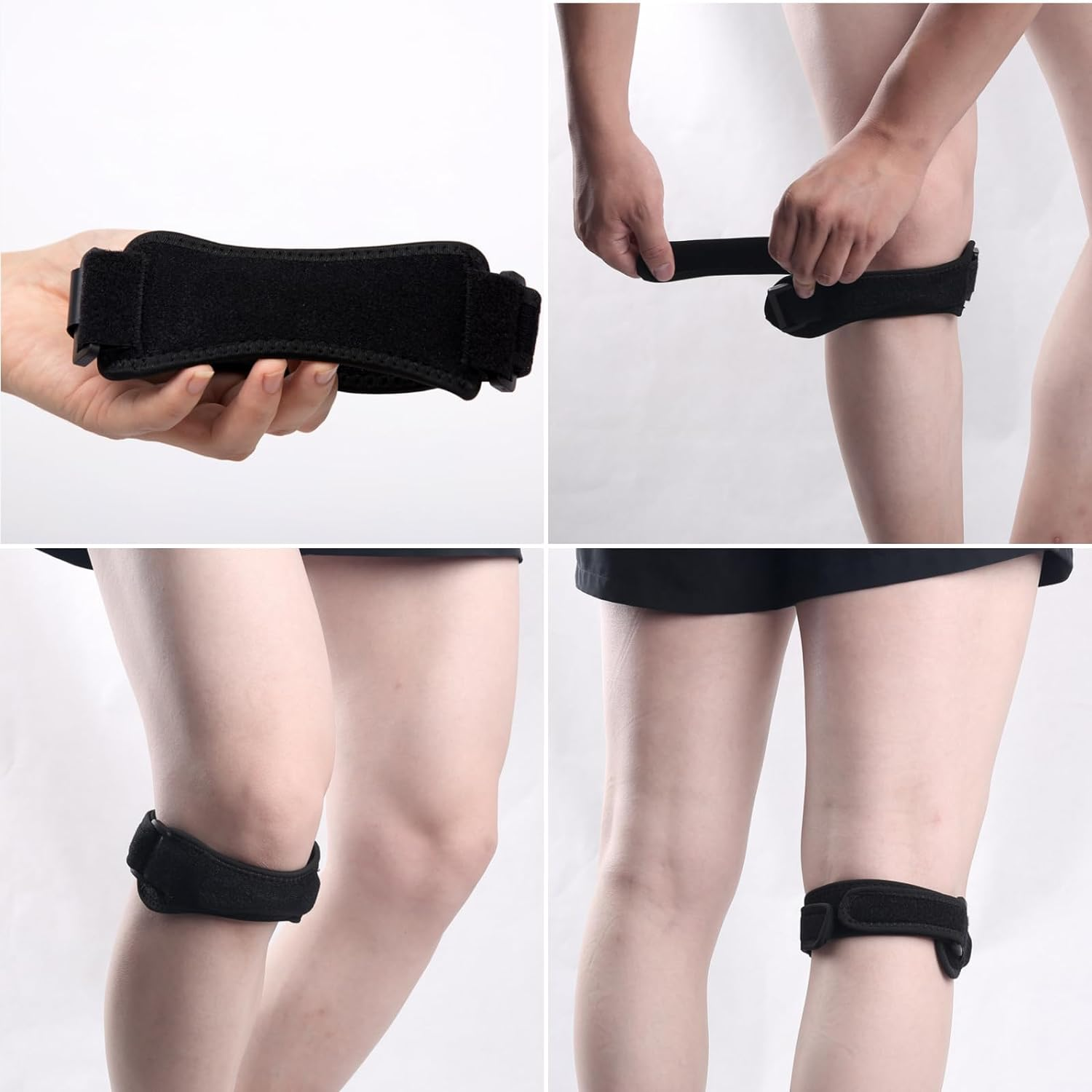 Patella Tendon Knee Strap 2 Pack, Knee Pain Relief Support Brace, JOMWEN Adjustable Brace for Jumpers Knee, Working Out, Weightlifting, Squats, Running, Tennis Basketball, Hiking image number 1