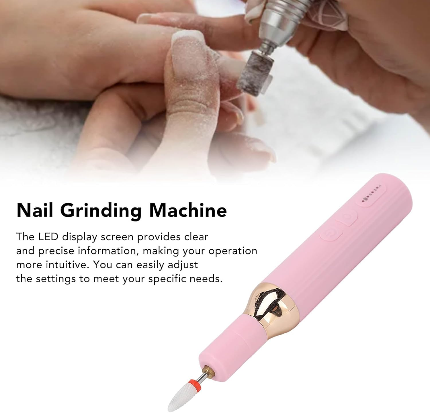 Electric Nail Drill, Nail Polisher, Dual Type C, Rechargeable, Portable, Rechargeable, Nail Polisher, Pen Type, Electric Nail Grinder for Nail Salon, Home, Travel image number 2
