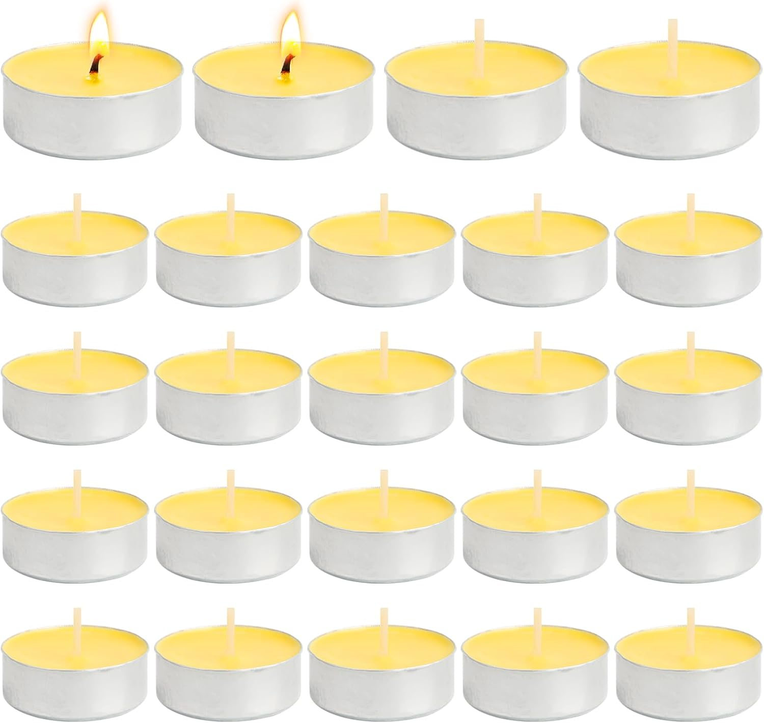 Pack of 24 Beeswax Candles, Tea Lights Fragrance, Natural Organic Tea Lights without Fragrance - Smokeless and Clean Burning with over 4 Hours Burning Time Cosy Atmosphere Thanks to Pleasant Beeswax image number 3