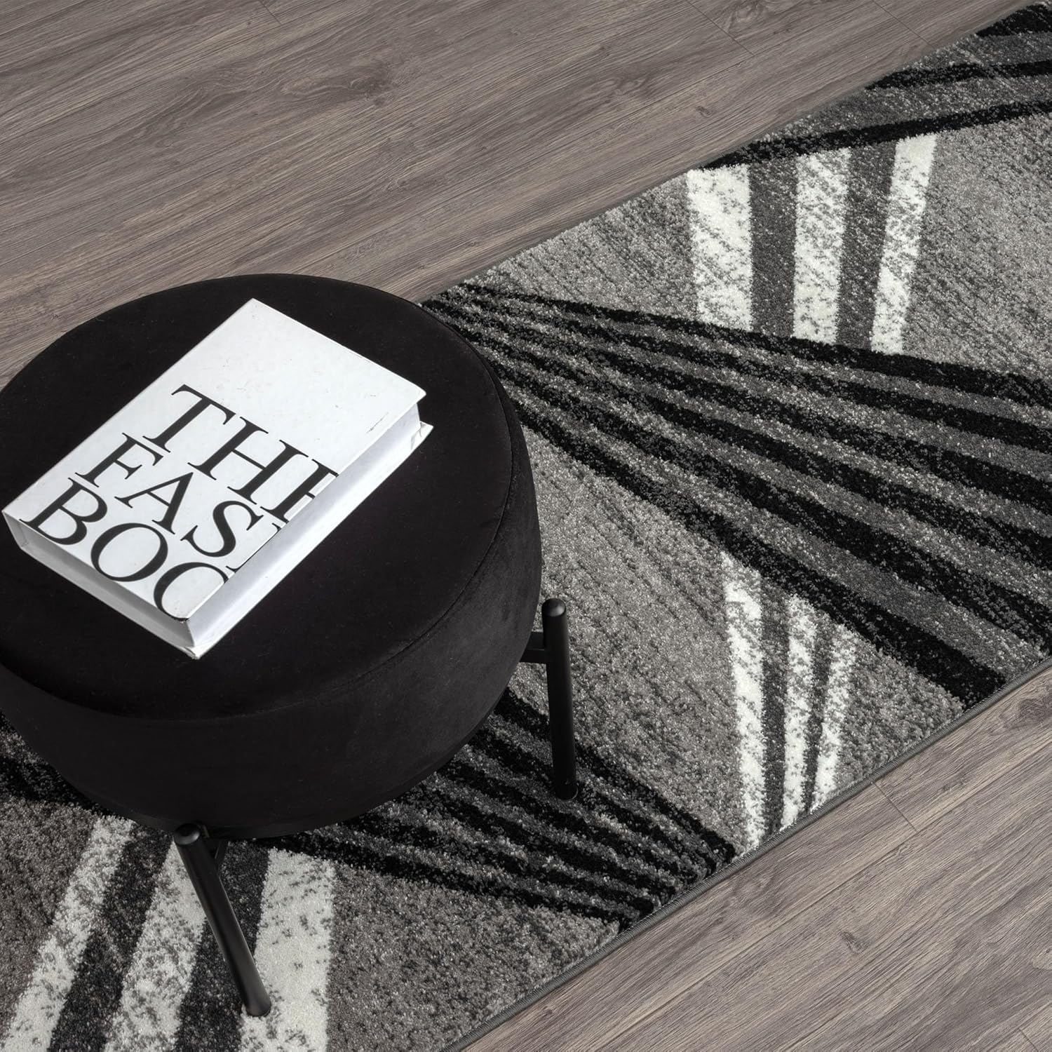 La'Grace Home LGH803002317GRE Adore Geometric Textural Rug, Grey, 80 X 300 Cm Size image number 1