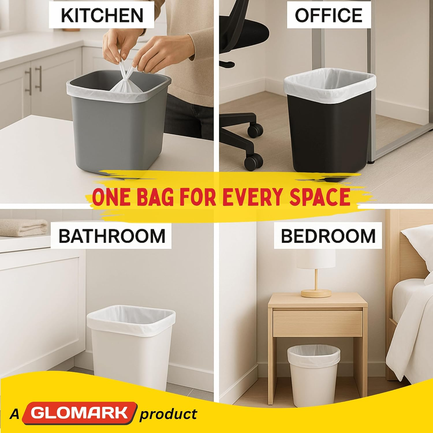 36L Large Kitchen Tidy Bags Bin Liners with Easy Tie Handles, Fits 35L Bins, Leak Proof Extra Strong Garbage Bags, Rubbish Bags for Kitchen Bins, 300 Bags Value Pack image number 3