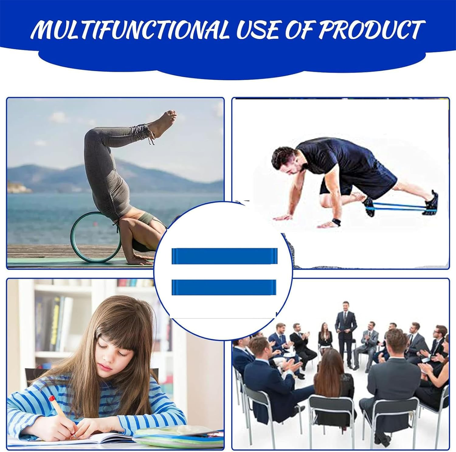 12PCS Chair Bouncy Bands for Kids with Fidgety Feet, Alternative Seating in Classrooms Office Home, Tool for Kids with Sensory ADHD ADD Autism and Sensory Needs, Exercise Workout Bands for Adult image number 1