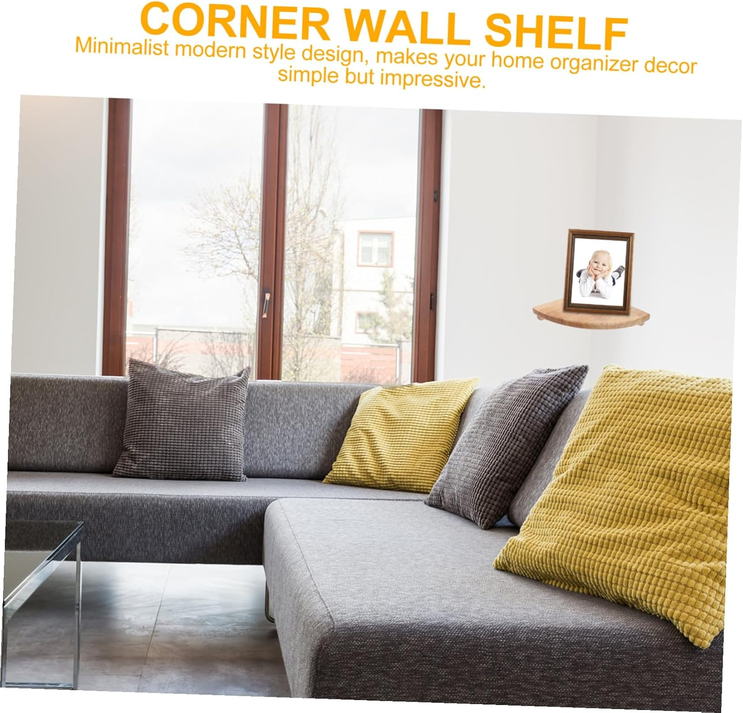 TEHAUX Fan Shaped Wall Shelf Corner Rack Floating Storage for Kitchen Bedroom Living Home Decor image number 5