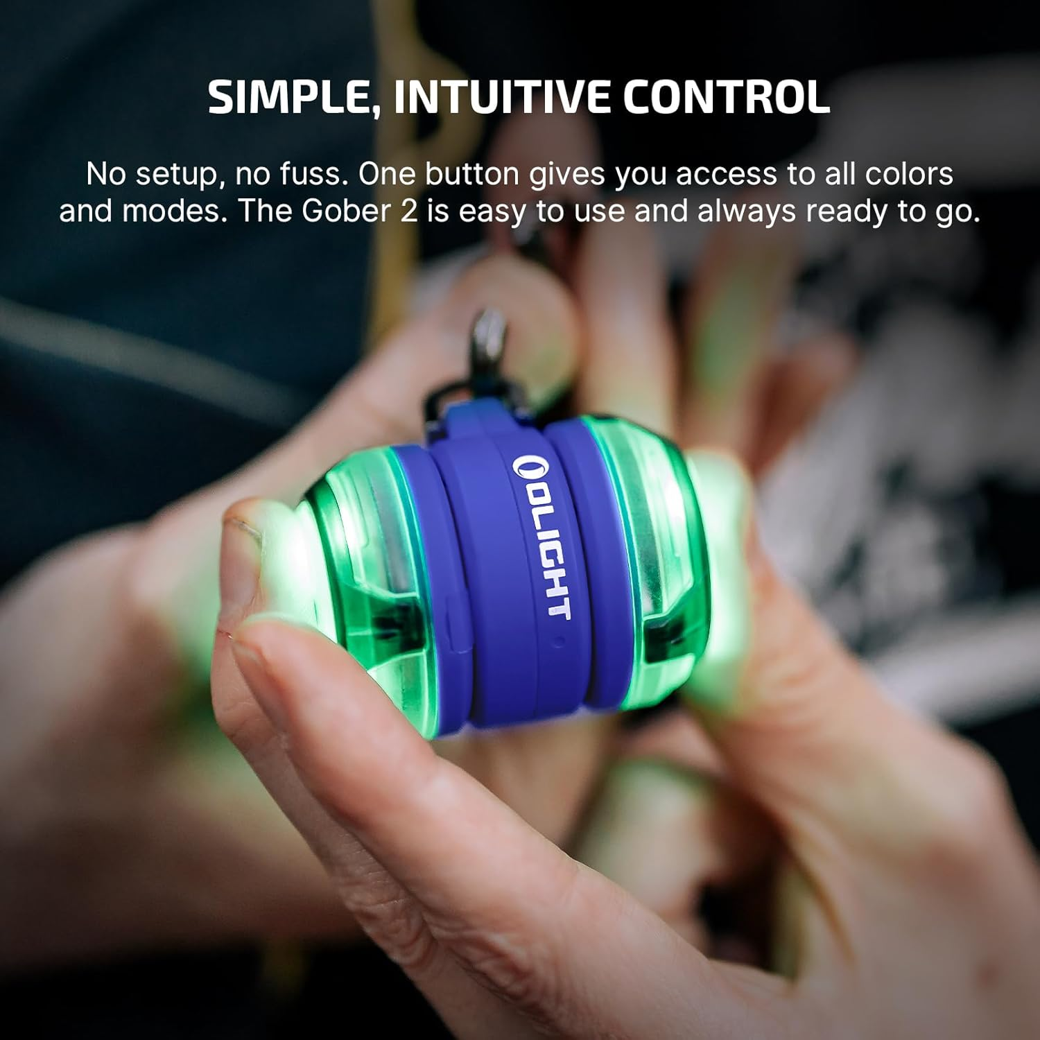 OLIGHT Gober 2 LED Rechargeable Warning Beacon Light Combination Emergency Safety Light, Magnetic Base, Six Color Modes & Synchronized Flash for Hiking, Running, Pet Tracking (Blue) image number 5